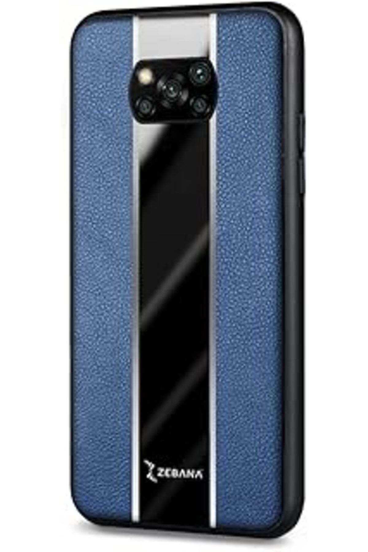 Hepta Collection Zebana Xiaomi Poco X3 Ile Uyumlu Kılıf Zebana Premium Deri Kılıf Mavi
