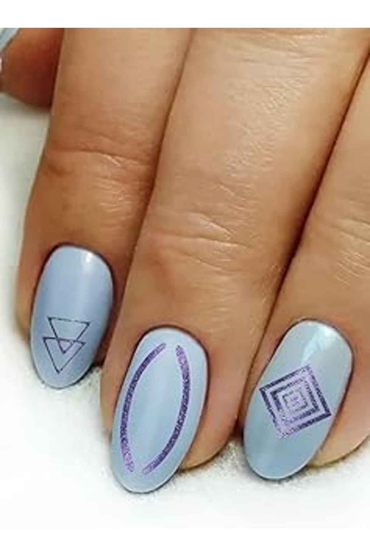 ebadi Artikel Mor Etnik Çizgiler Metalik Tırnak Sticker, Nail Sticker, Nail Art