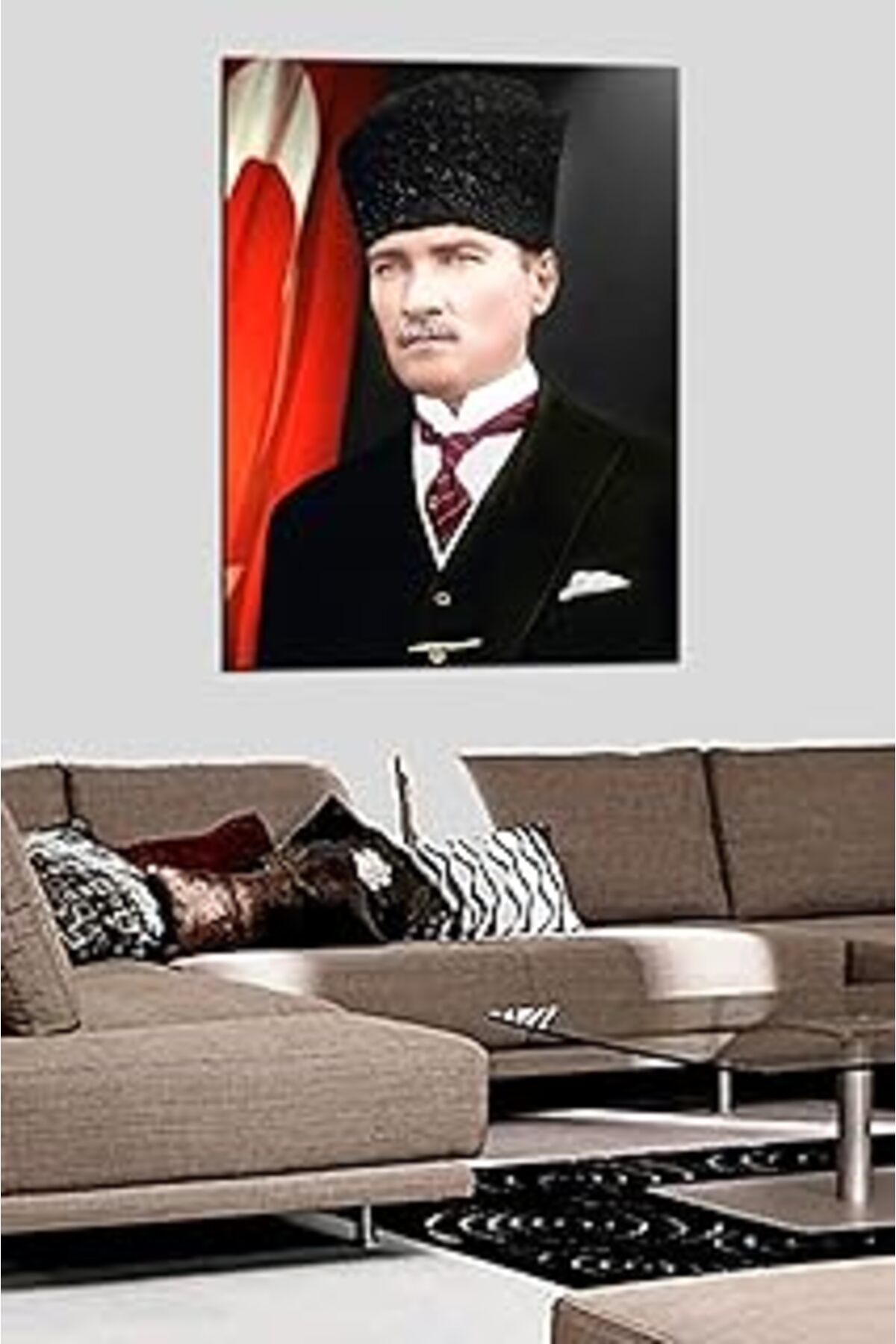 NETWORK ART Talya Tablo Atatürk Türk Bayrağı 100x70 no-5649