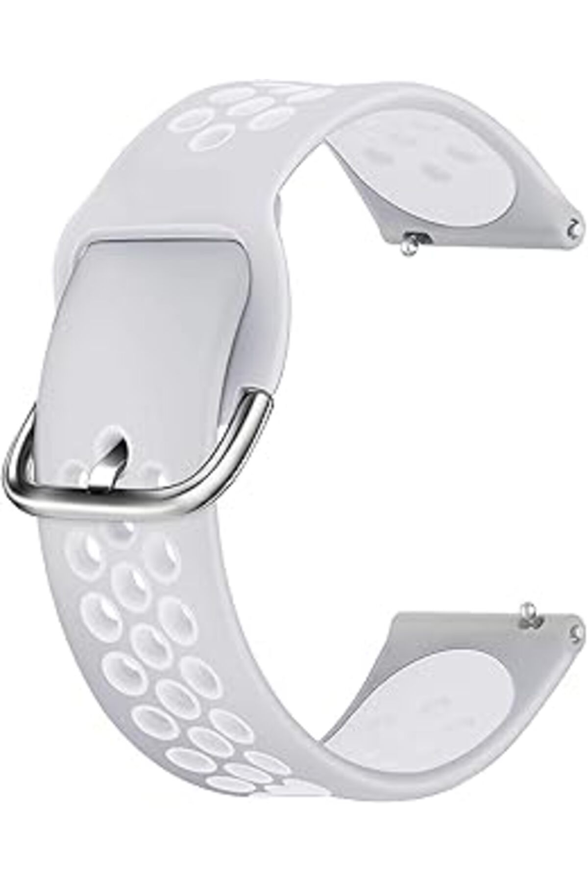 Mu Art Ahşap Xiaomi Amazfit Pace Uyumlu , Caseup Silicone Sport Band Gri Beyaz