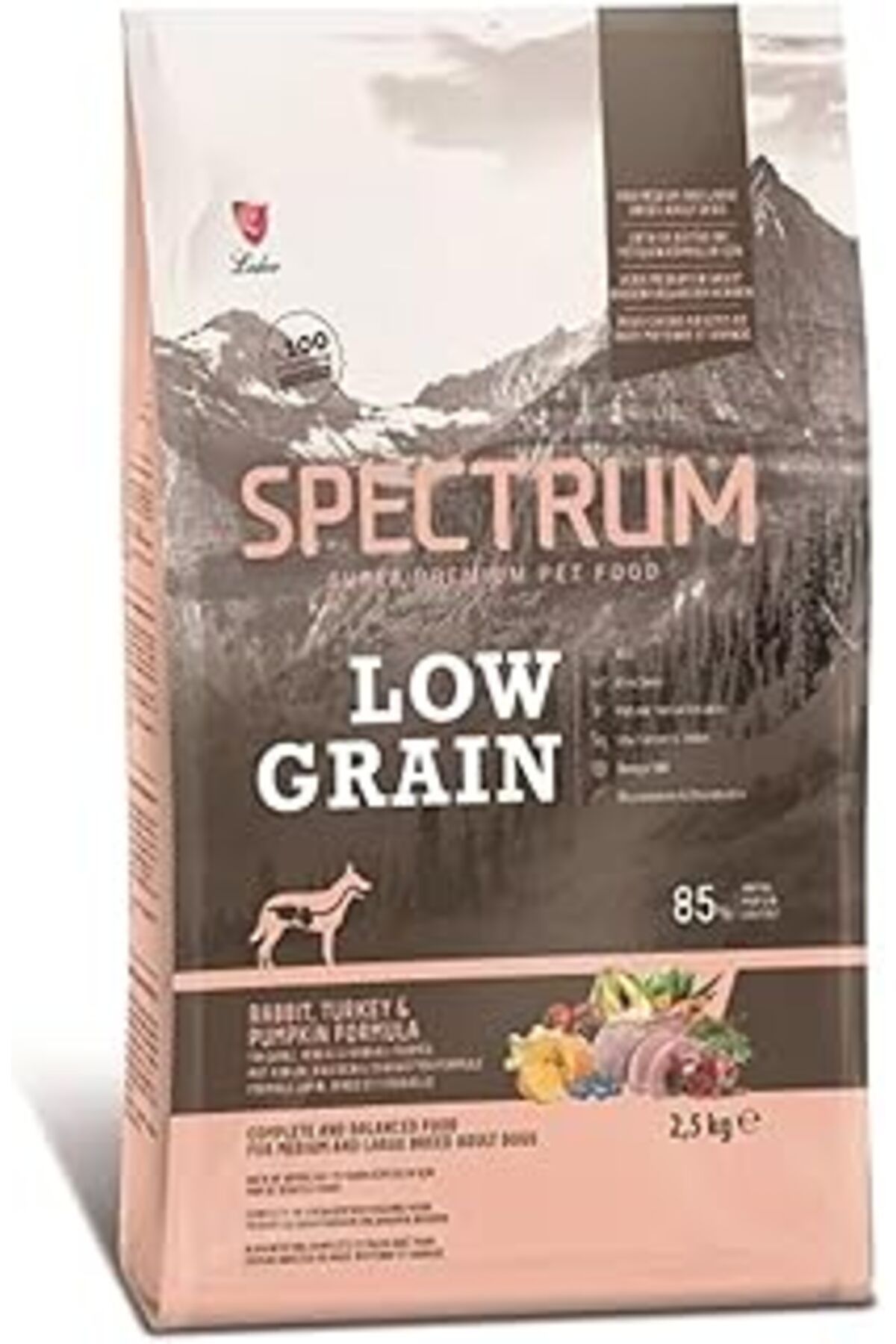 shop Spectrum Tavşanlı Hindili Ve Bal Kabaklı Orta Ve Büyük Irk Düşük Tahıllı Yşkin Köpek Sı 2,5K