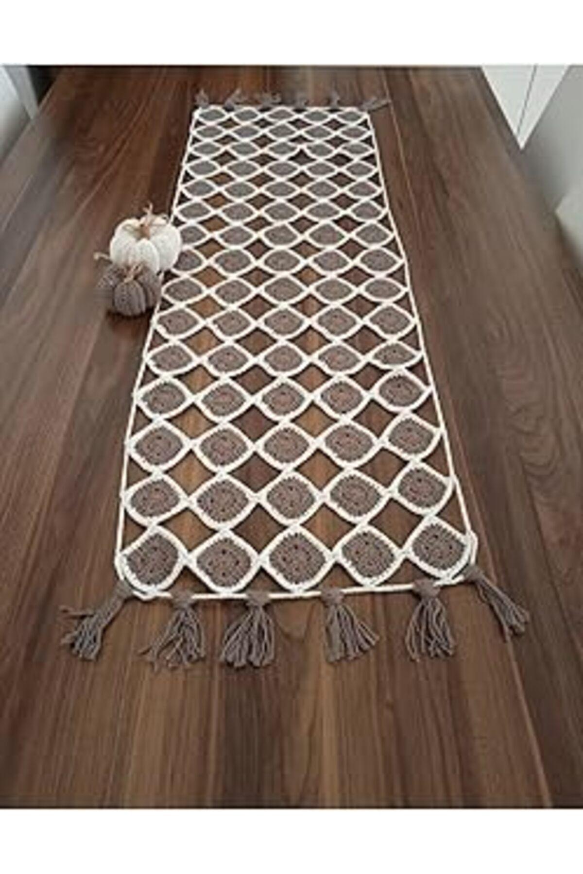 TBSProjects Runner Masa Örtüsü El Örgüsü Koton Pamuk Ip 35 * 108Cm