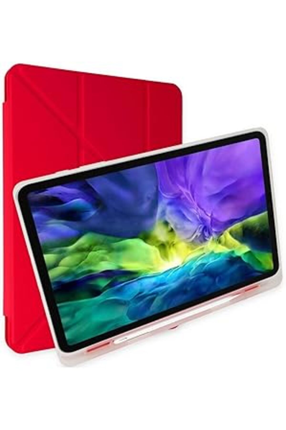 Mu Art Kılıf Y Smart Cover Standlı Uyku Modlu Kalem Yerli Mars Kapak Kırmızı Galaxy Tab S8 Plus X800 X806