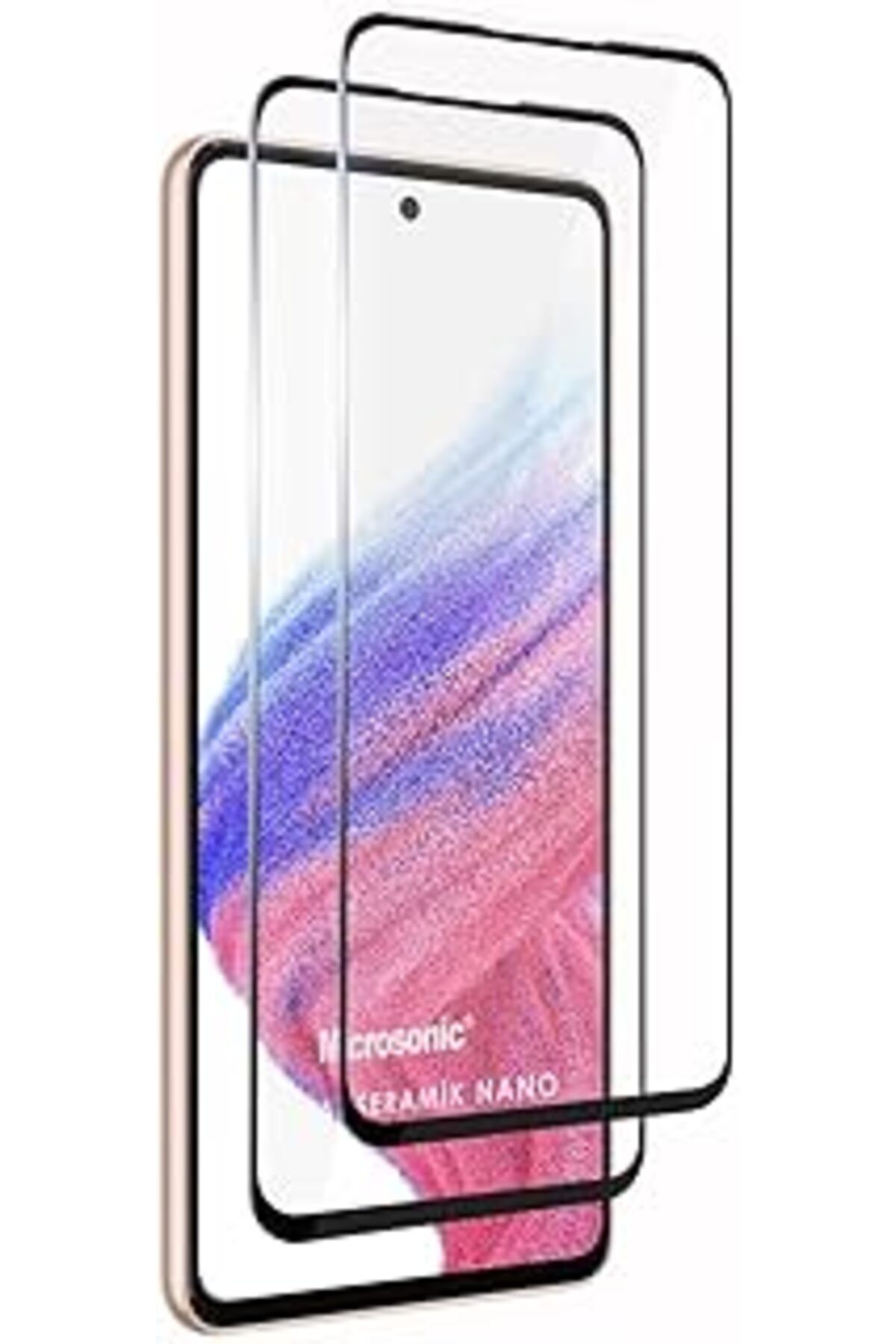 Pazarcan Microsonic Samsung Galaxy A53 5G Crystal Seramik Nano Ekran Koruyucu Siyah (2 Adet)