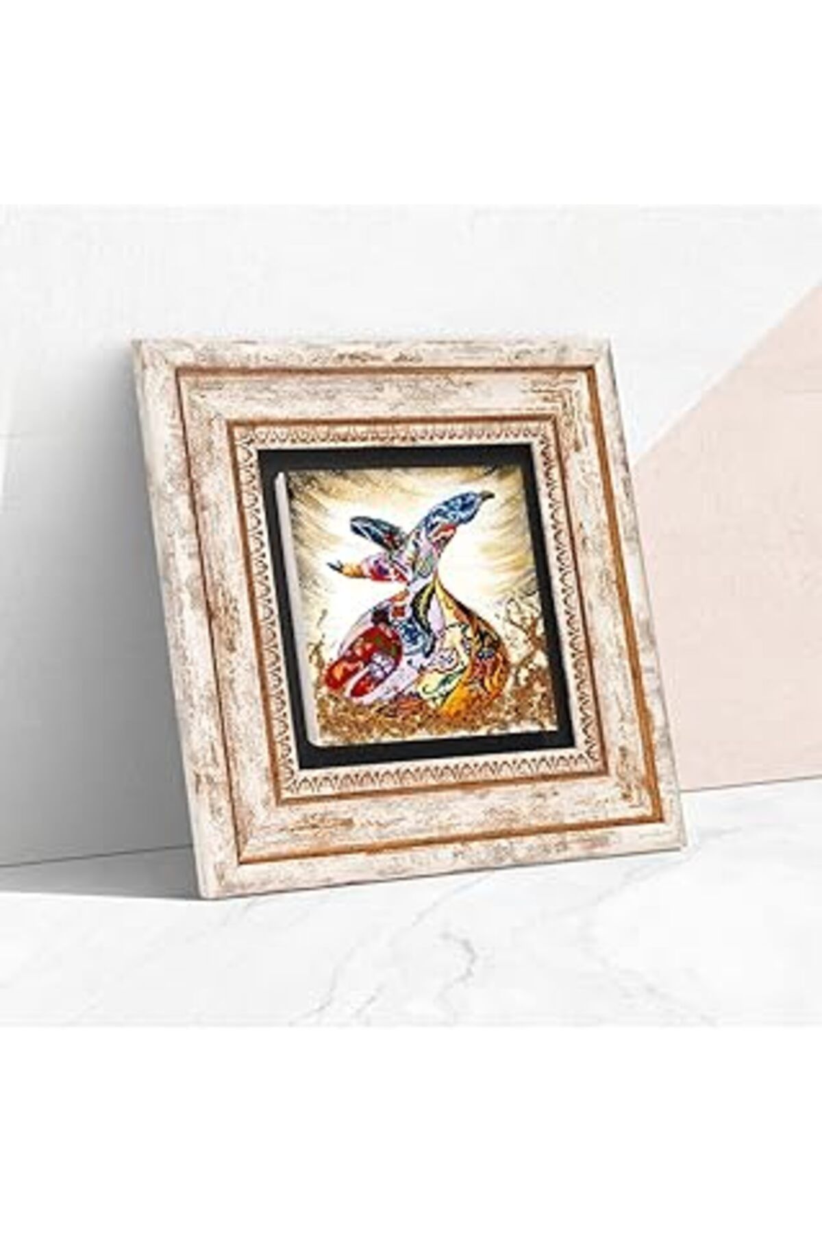 Pazarcan Pinecone Semazen Taş Duvar Tablosu - Çerçeveli Taş Tablo - Dekoratif Duvar Sanatı - Modern Ev Ve Of