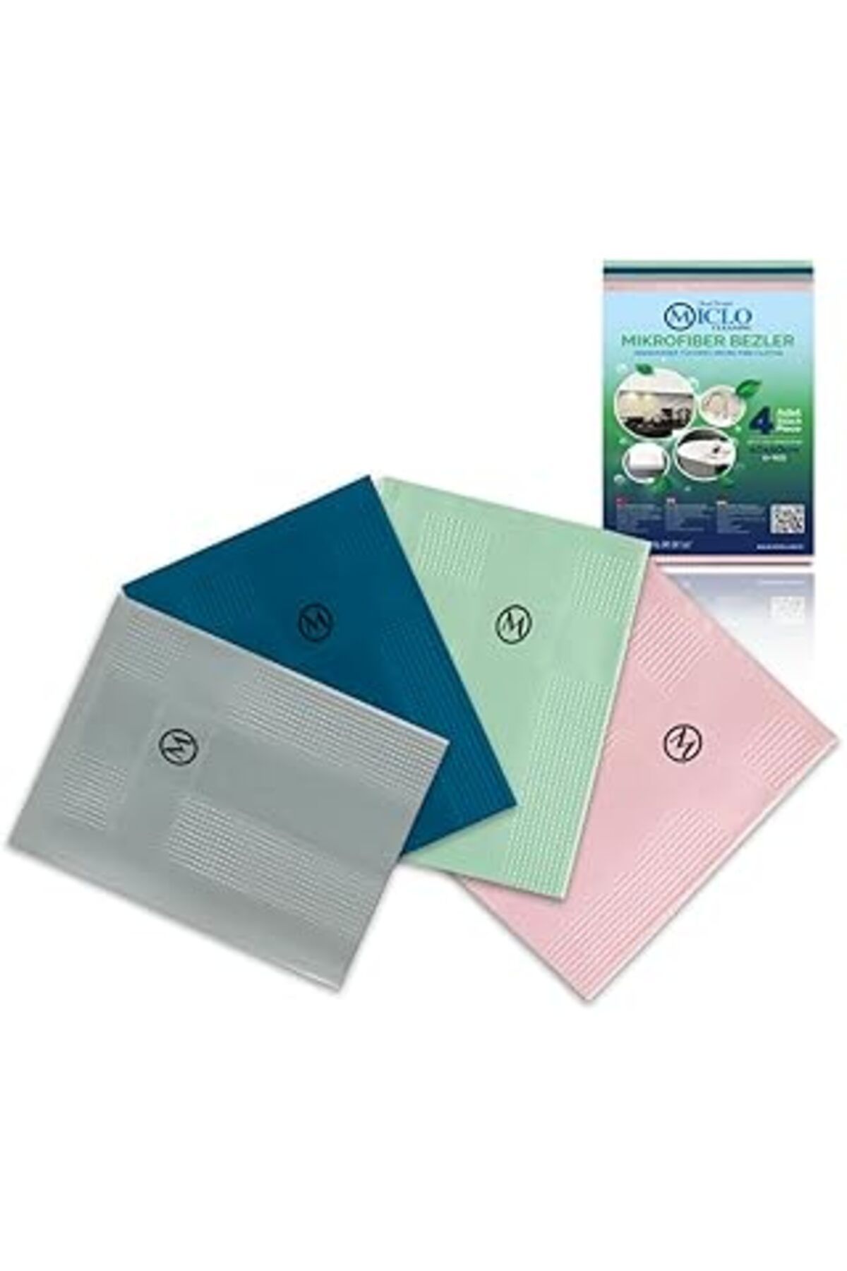NETWORK ART Miclo Cleaning | Mikrofiber Temizlik Bezi | Sihirli Bez, Cam Bezi Ayna Bezi | 4Lü Paket | Somon Ser