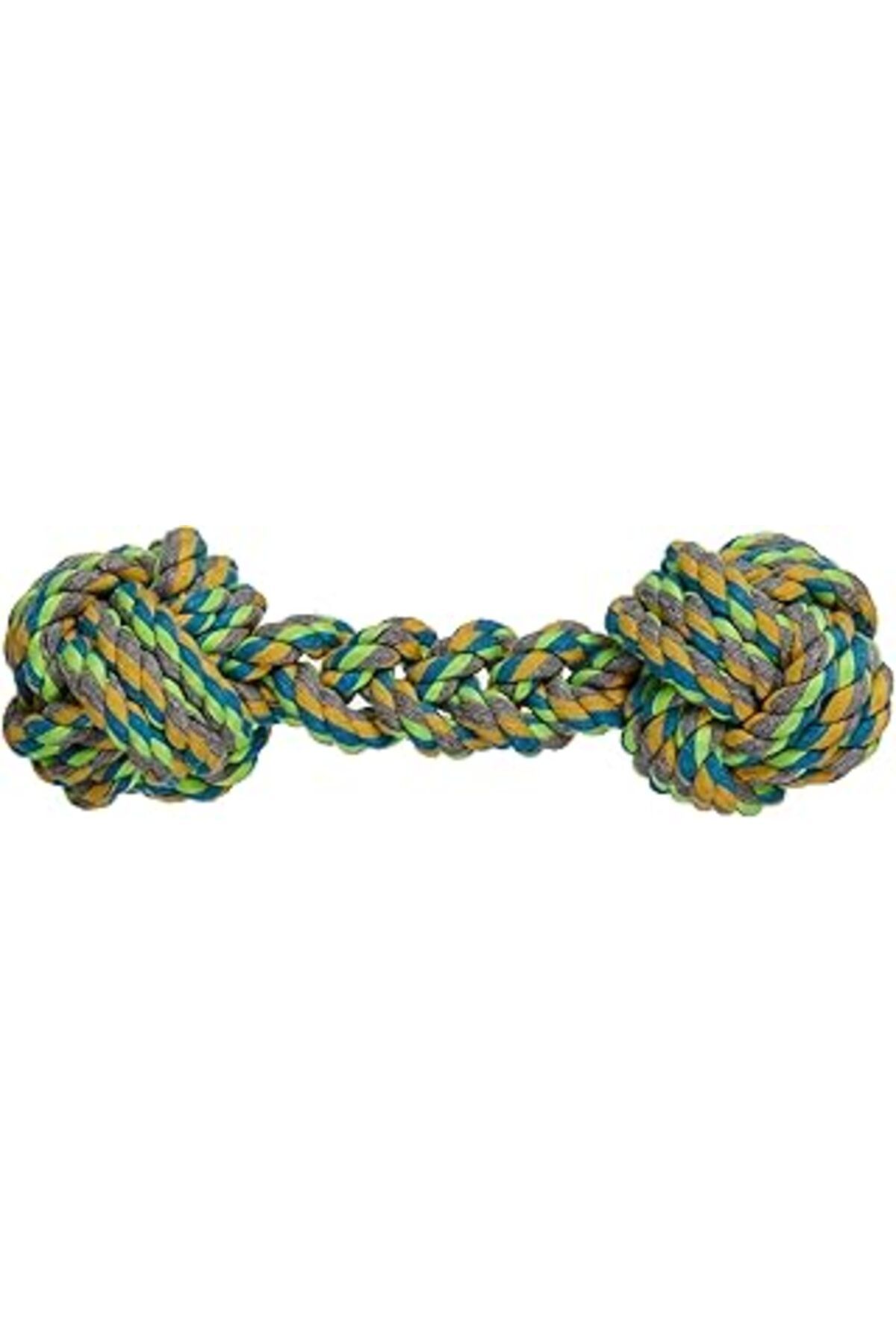 robotrend Beeztees Eastland 501256 Evcil Hayvan (Kedi- Köpek) Oyuncağı, İp Dambıl, 21 Cm, Karışık Renkli