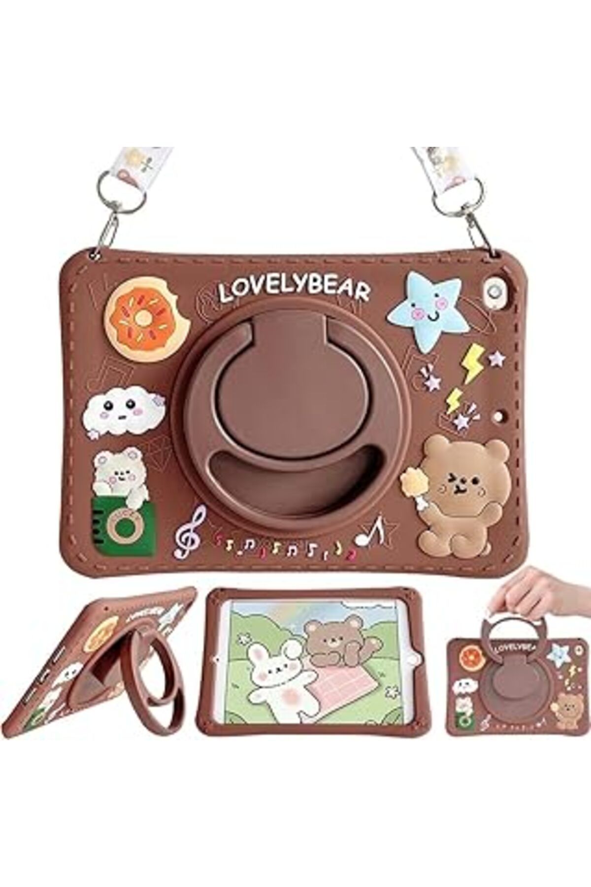 Hepta Collection Kılıf Silikon Çocuklar Karikatürlü Çizgi Karakterli Standlı Darbe Korumalı Ipad Mini 6 A2567 A2568