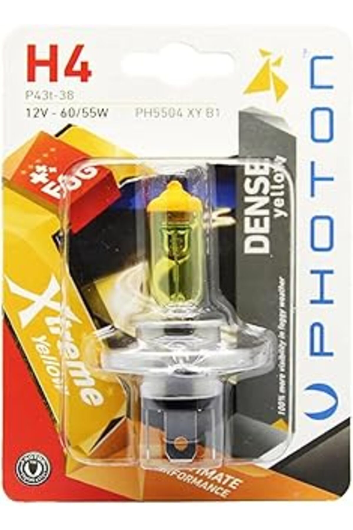 Roses Store H4 Xtreme Sarı Limon Far Ampülü, 12V - 60/55W, P43T-38