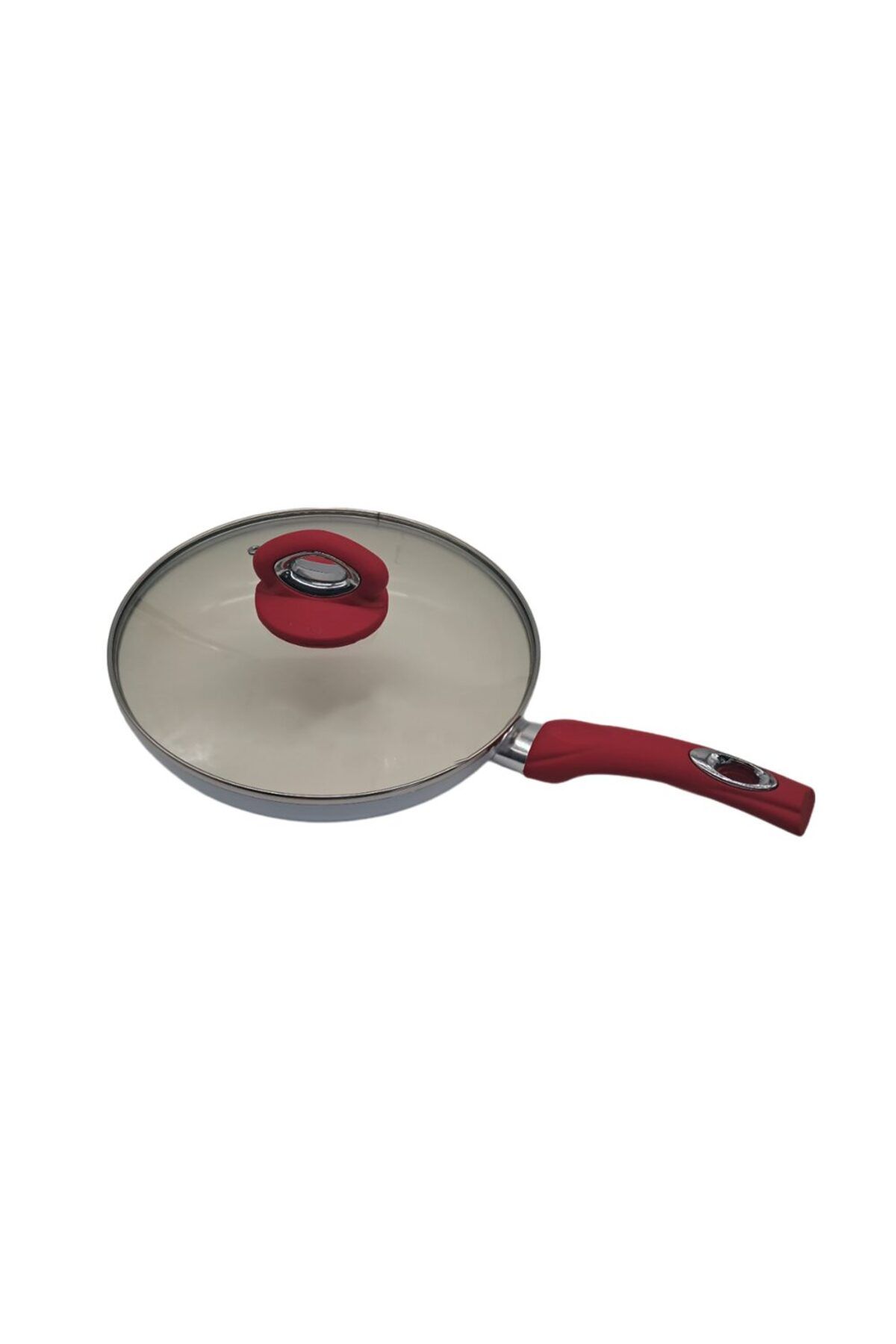 Hausberg Tigaie Din Ceramica Hausberg Hb-h716ab, Diametru De 24cm, Alb-rosu - One Size