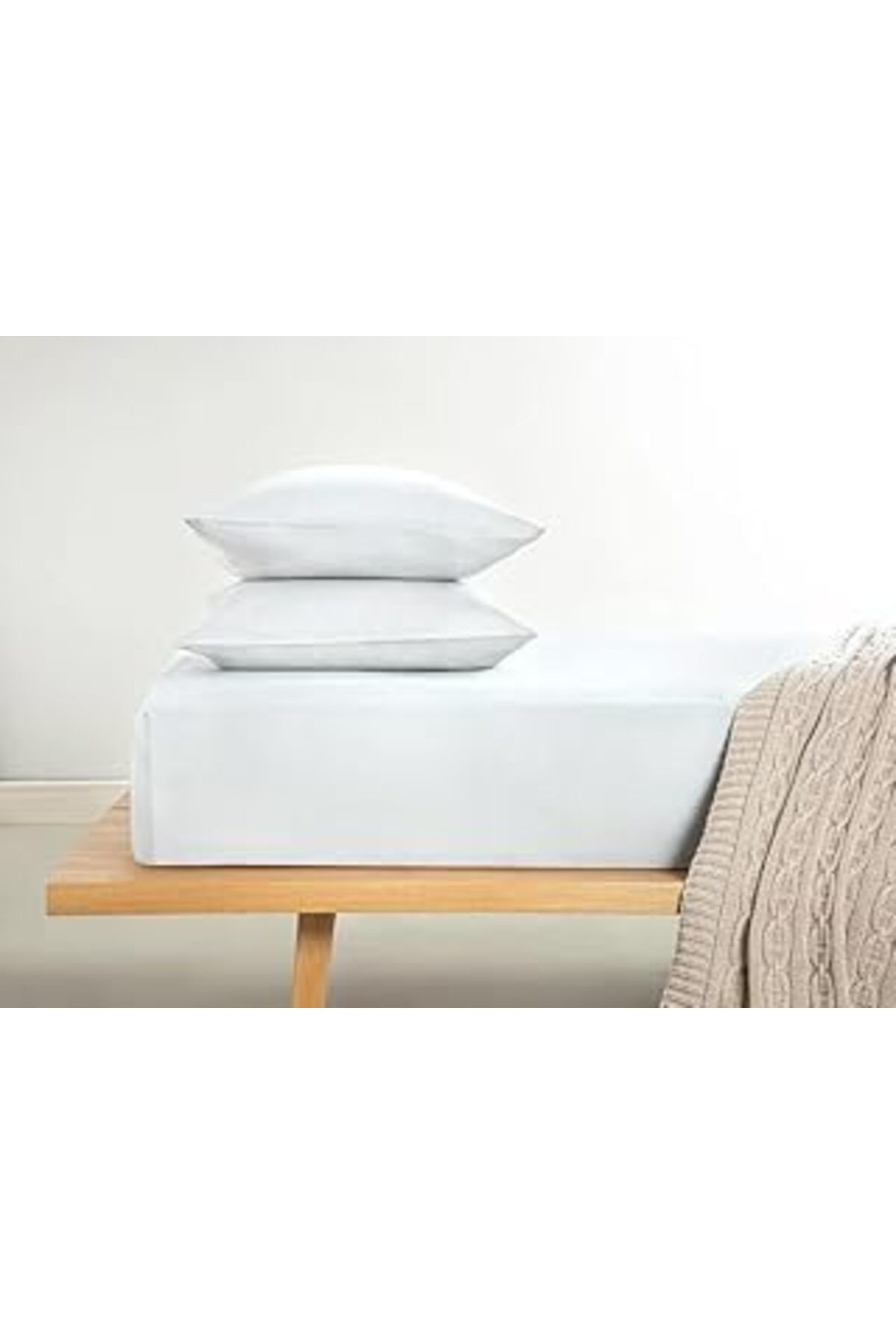 TBSProjects English Home Novella Premium Soft Cotton Tek Kişilik Lastikli Çarşaf Tkm 100X200 Cm Beyaz