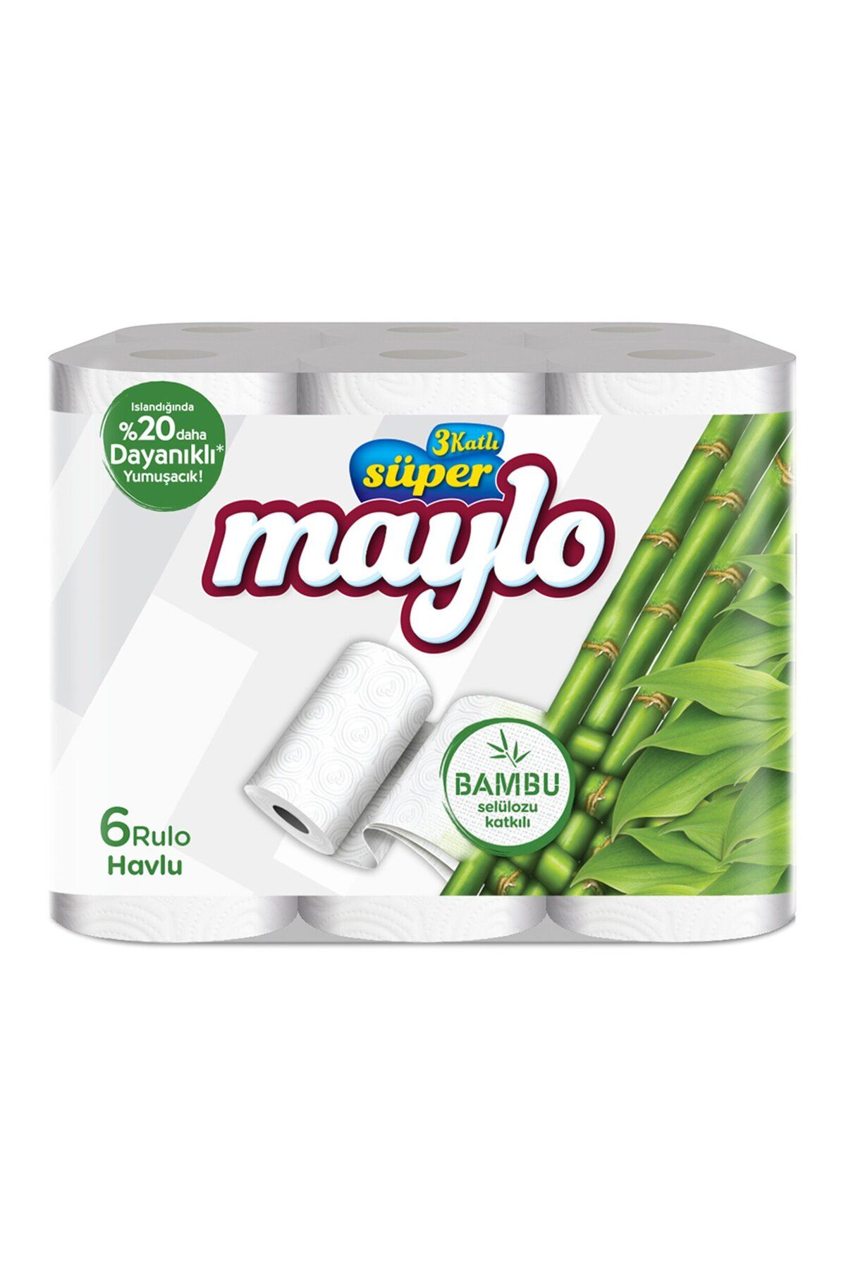 Maylo Süper Bambu Katkılı Havlu 6'lı