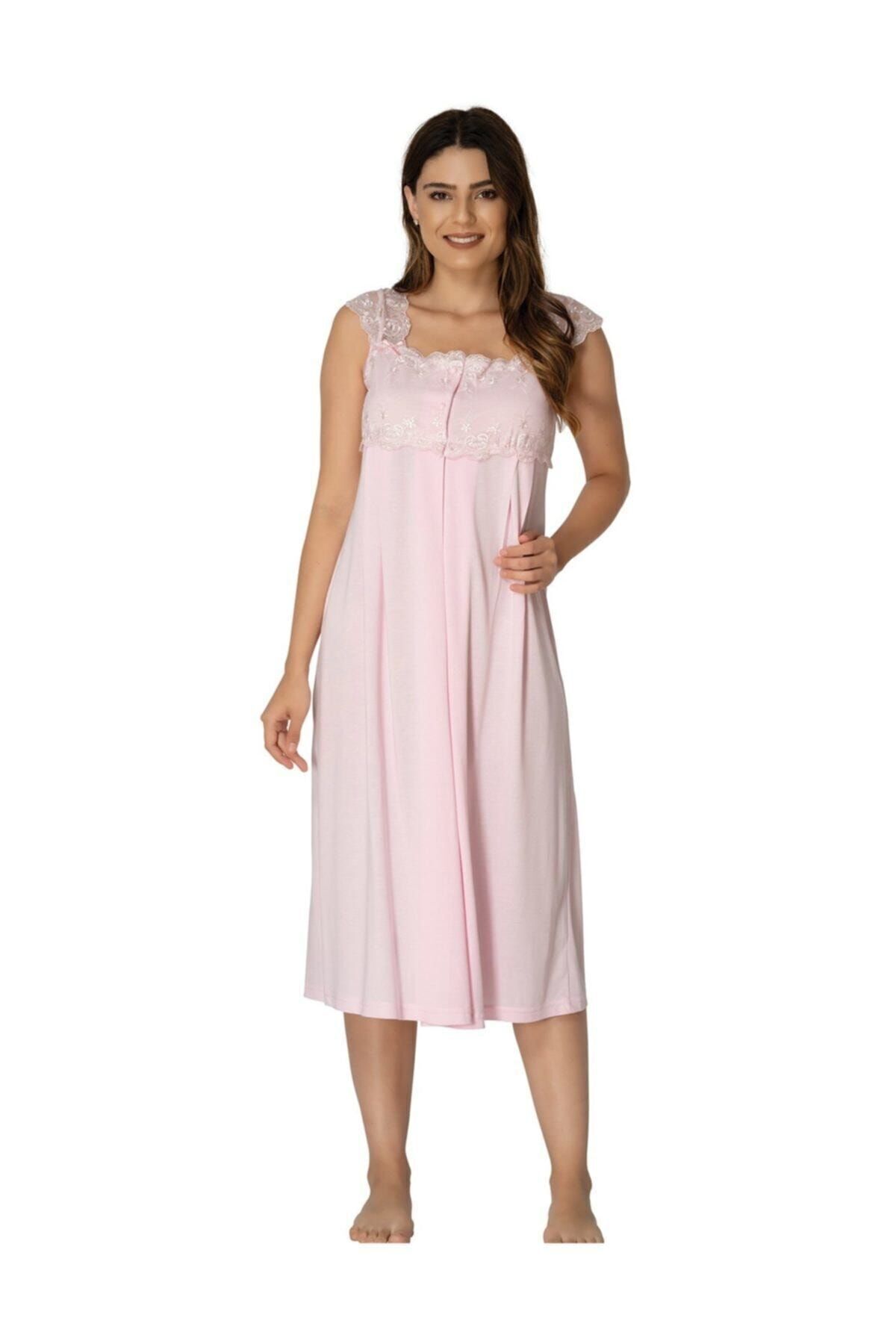 Effort Pijama Set Cămașă De Noapte De Maternitate Din Dantelă Pudrată Pentru Femei Zerre Bebe Femeie - XL