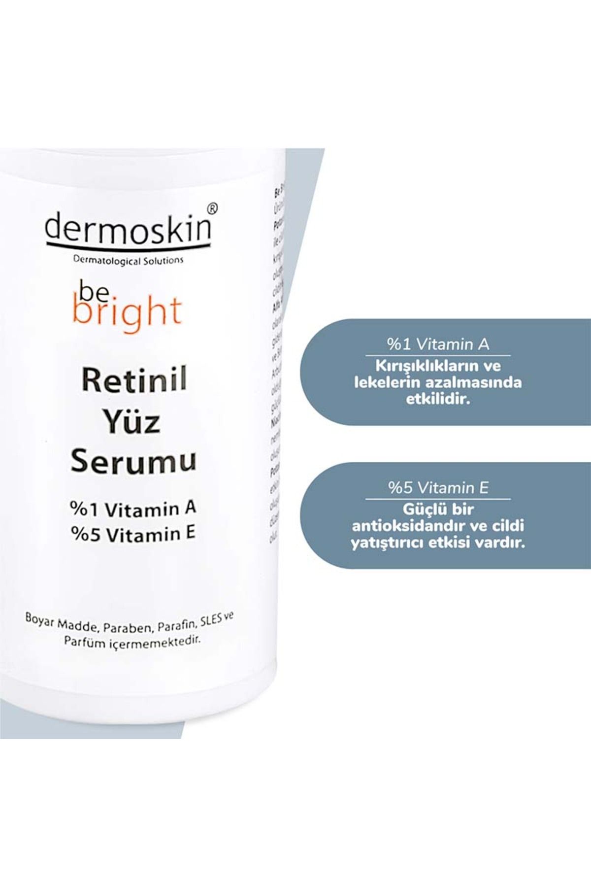 سرم صورت Be Bright Retinyl 33 ml ضد لک و ضد چروک Dermoskin