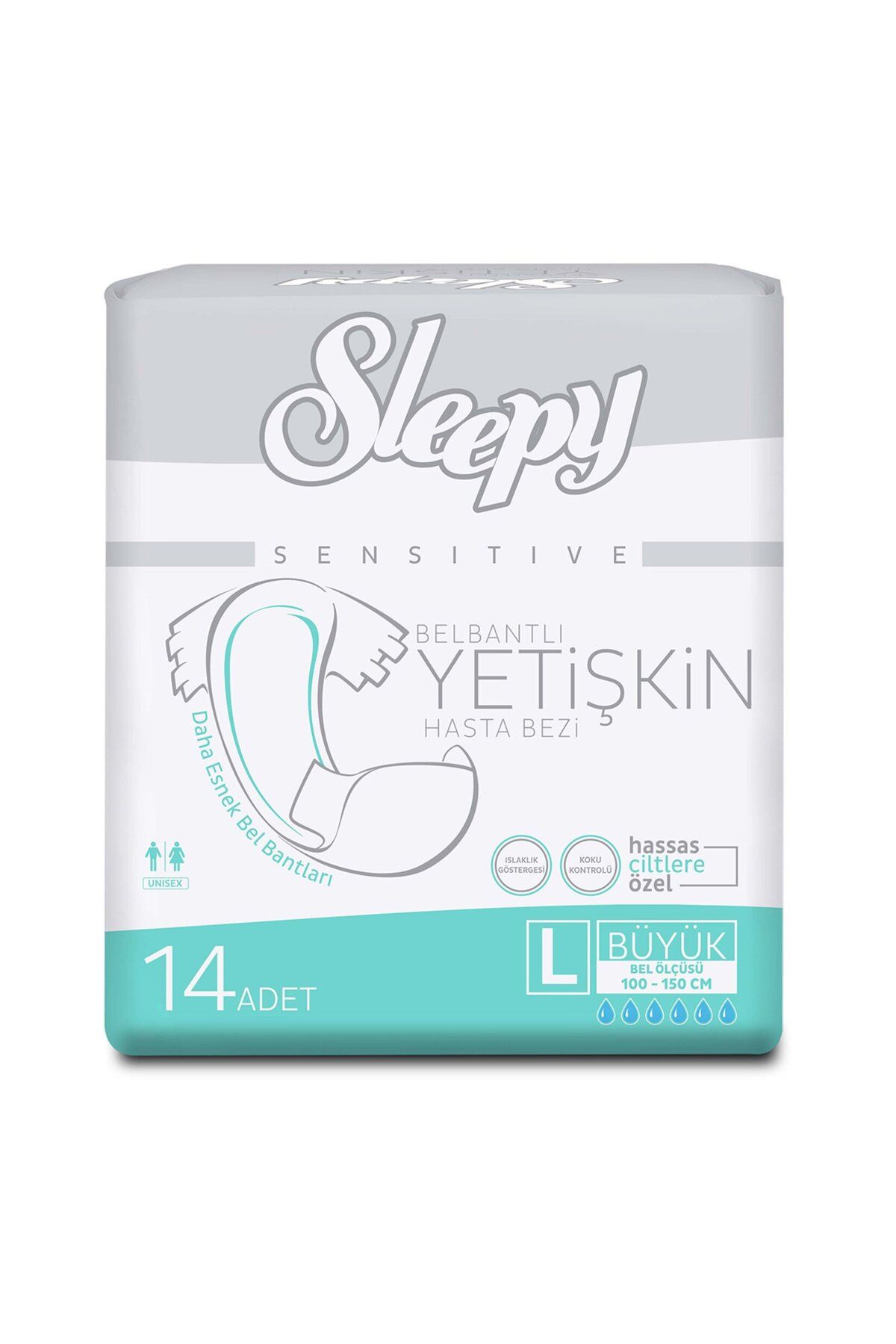 Sleepy Sensitive Belbantlı Yetişkin Hasta Bezi Large 14'lü