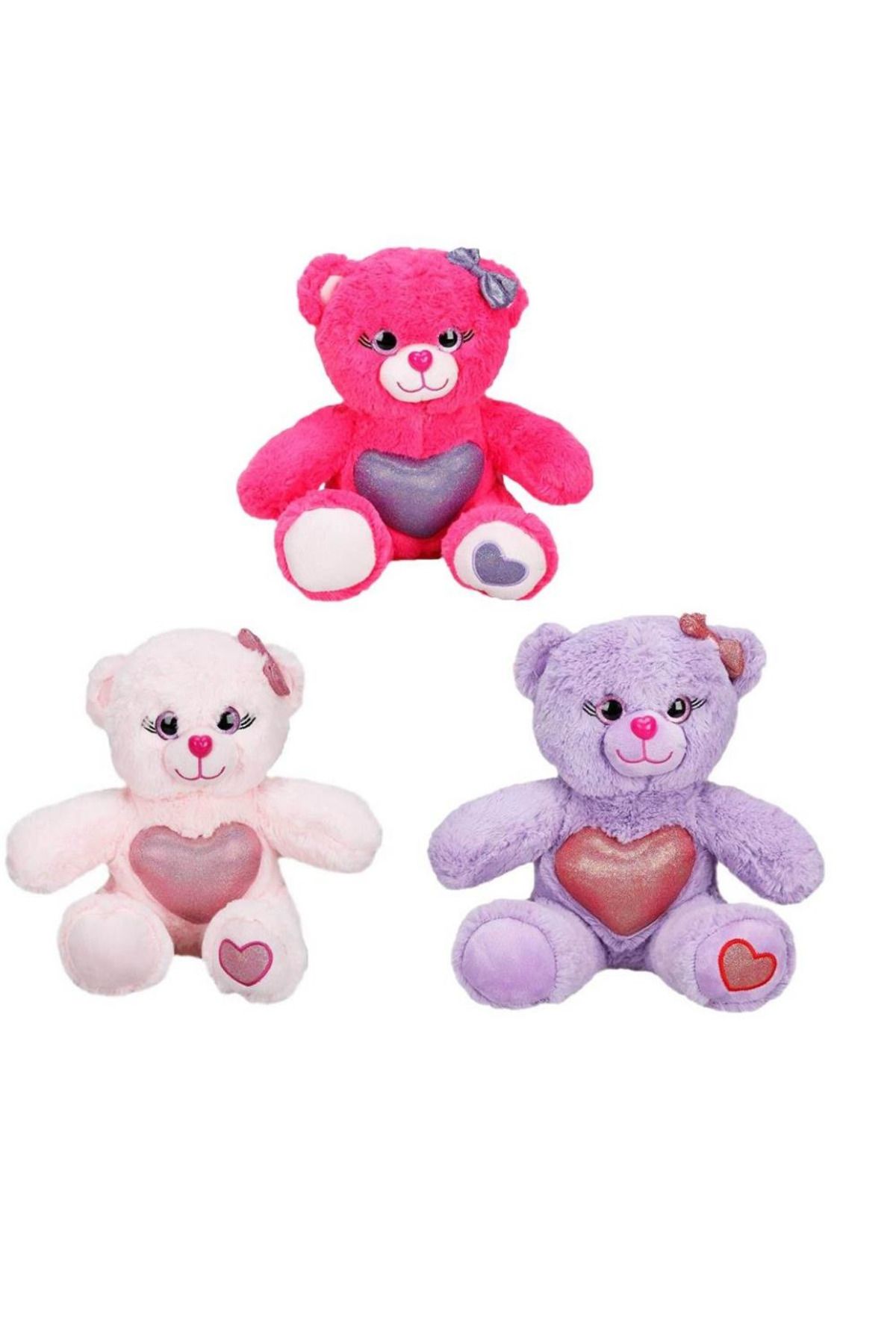 Easy Tedarik JH12206 PELUŞ KALPLİ OTURAN AYICIK 26 CM