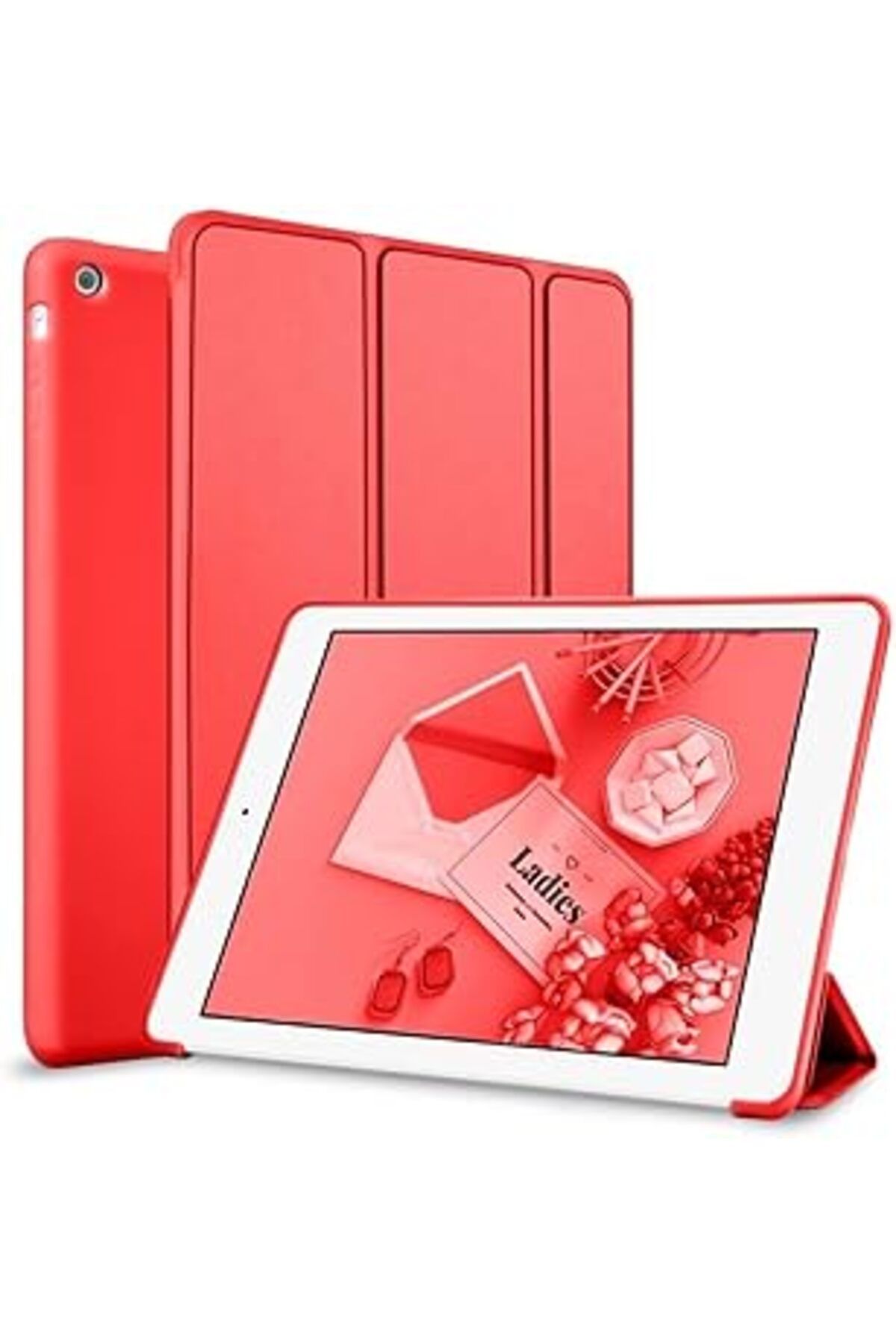 Mu Art Kılıf Smart Cover Standlı Silikonlu Kapak Kırmızı Ipad Air 3 Ipad Pro 10.5 Inç İpad 7. Nesil 8. Nes