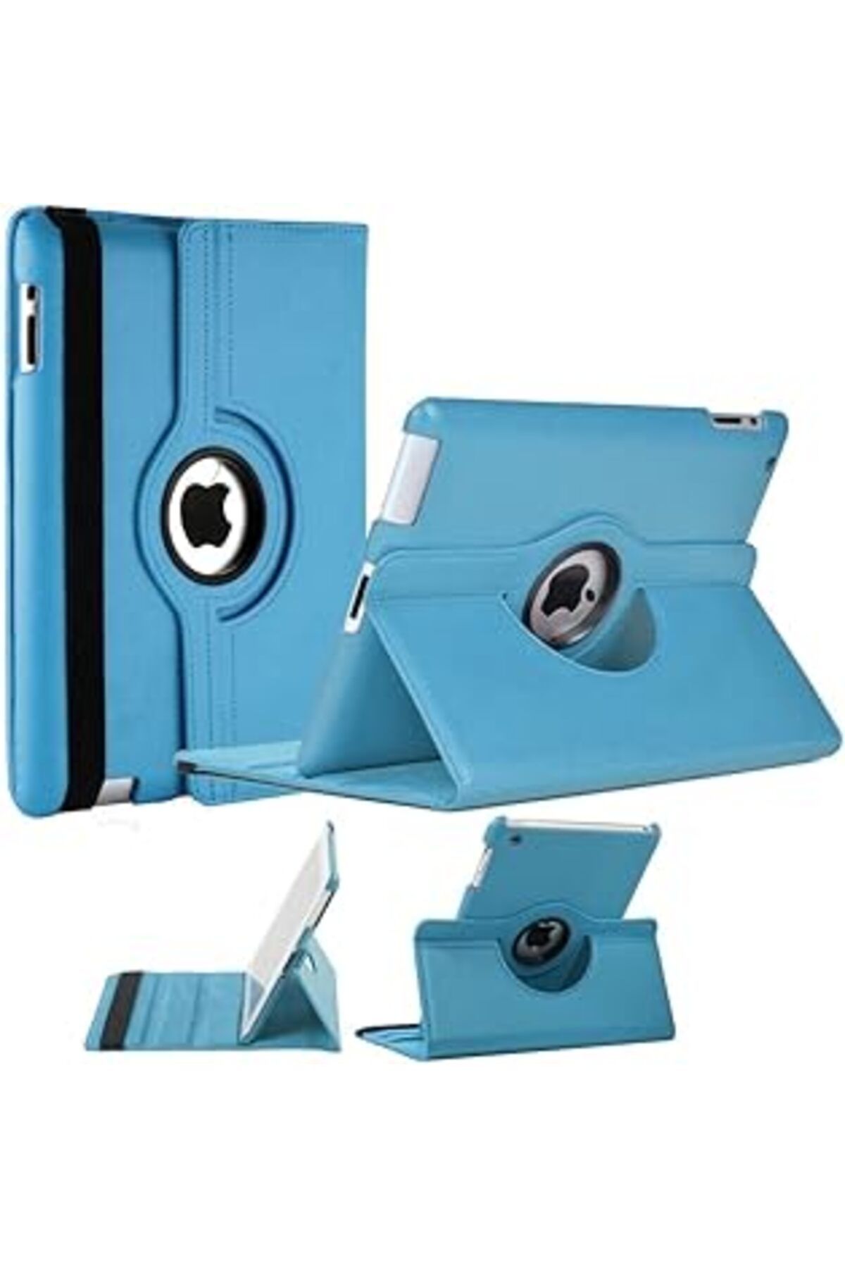 Mu Art Kılıf Dönerli Standlı Uyku Modlu Suni Deri Komple Koruma Turkuaz Ipad 5. Nesil Ipad 6. Nesil Ipad A