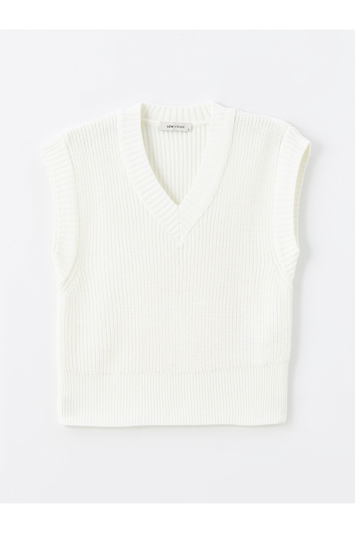 LC Waikiki-Damen-Strickpullover mit V-Ausschnitt – strukturiertes Design 5