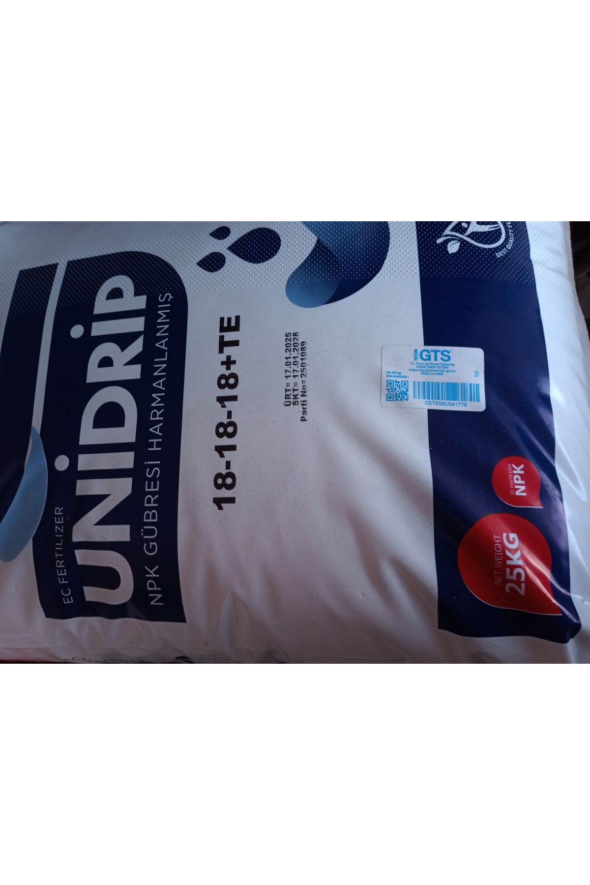 Unifarm UNİDRİP 18.18.18 NPK BİTKİ BESLEME GÜBRESİ 25 KG