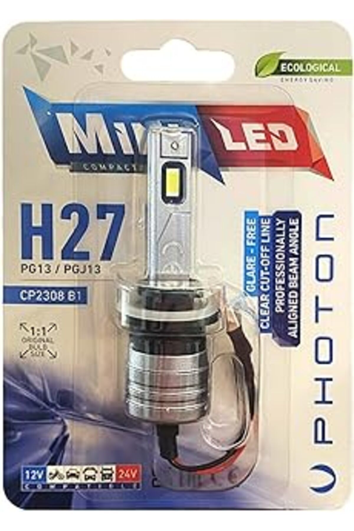 NZM TİCARET H27 Kompakt Led Ampul, Pg13/Pgj13, Cp2308 B1, 12/24V, Tek Parça