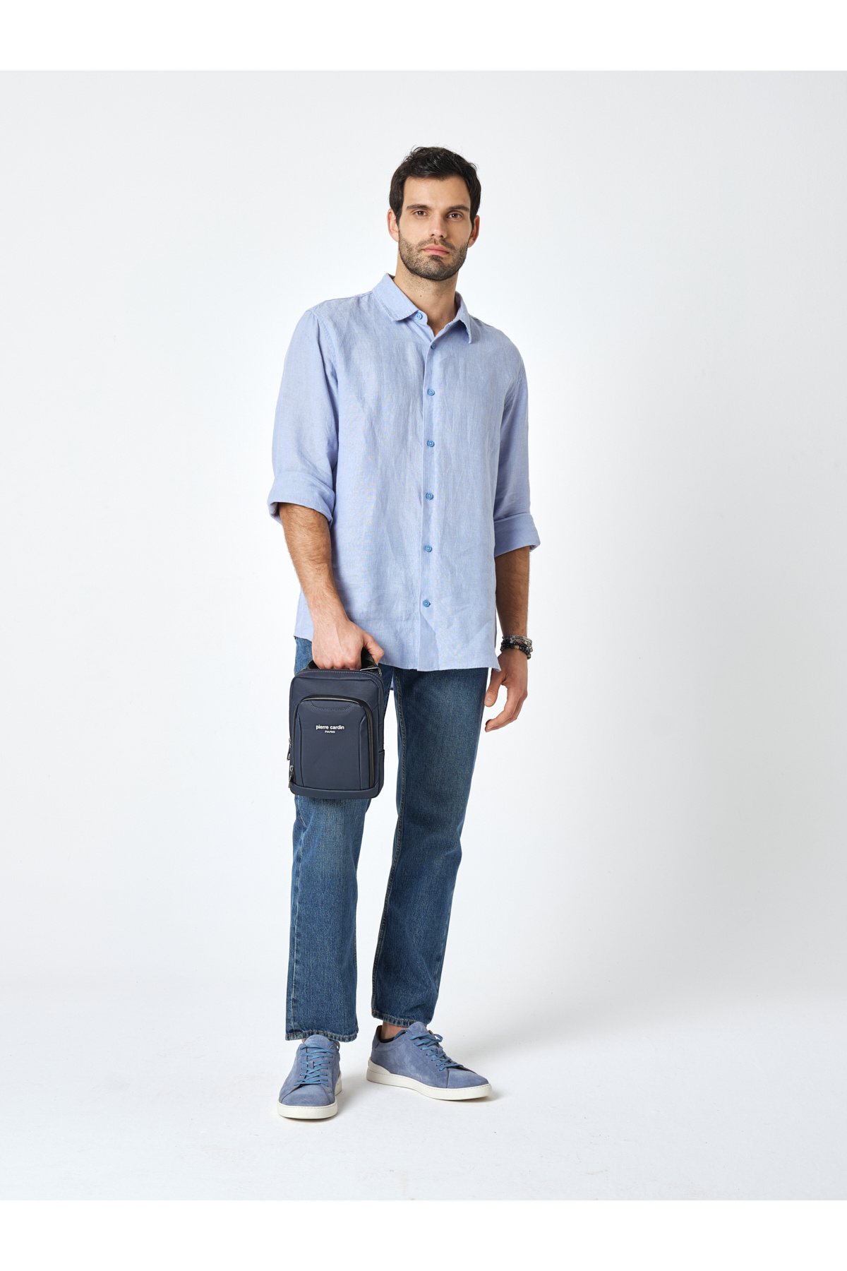 پیر کاردین 01PC002013 کیف مسنجر ضد آب کیف شانه مسنجر کیف NAVY BLUE