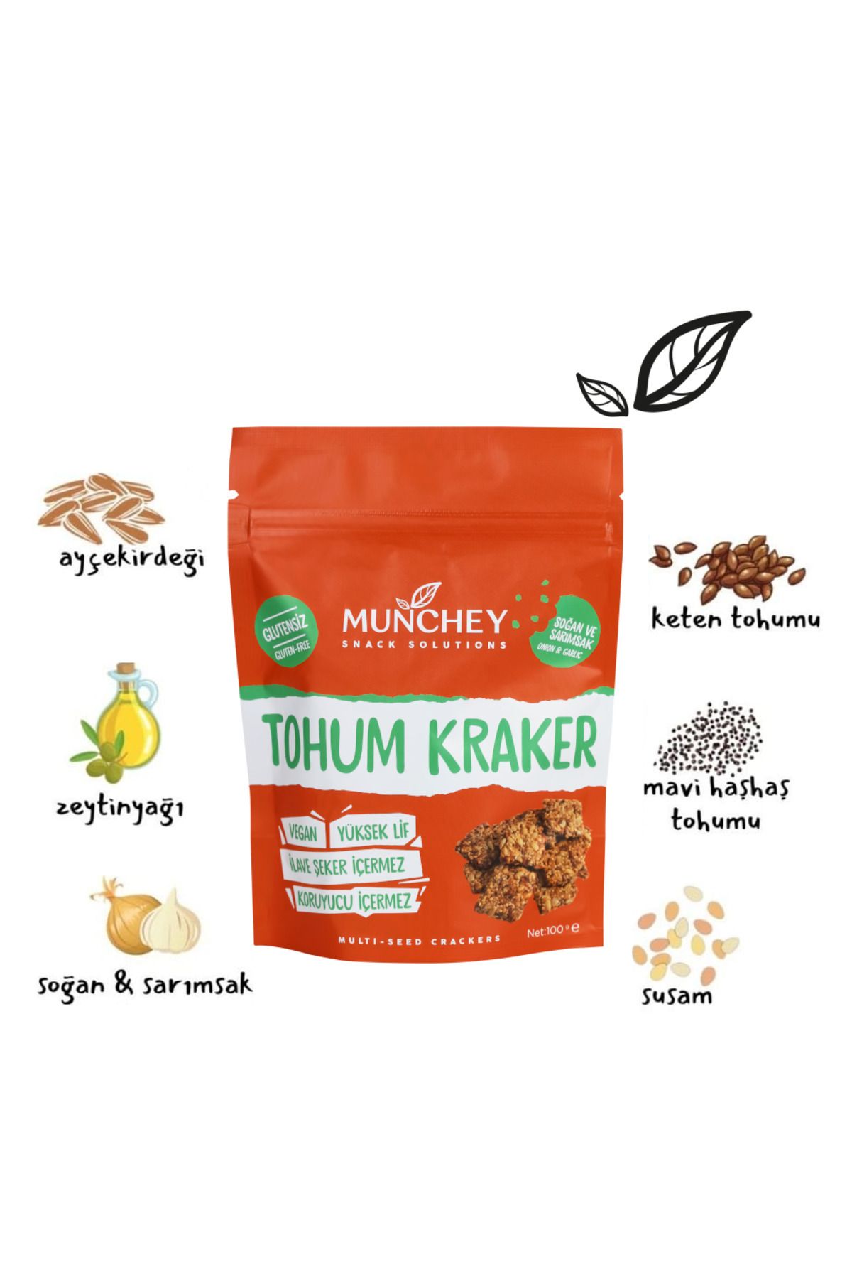 MUNCHEY-100g Cracker Seed with Garlic and Onion 2