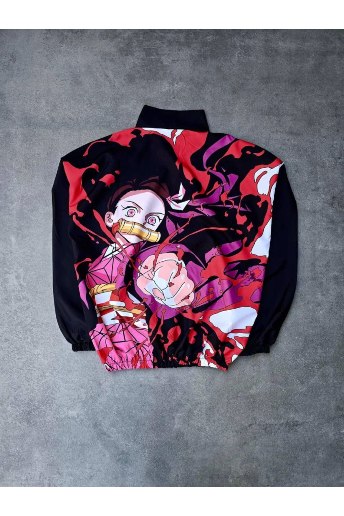 REKA MODA-Fashion Shop & Boutique Zippered Digital Printed Windbreaker - Black 6