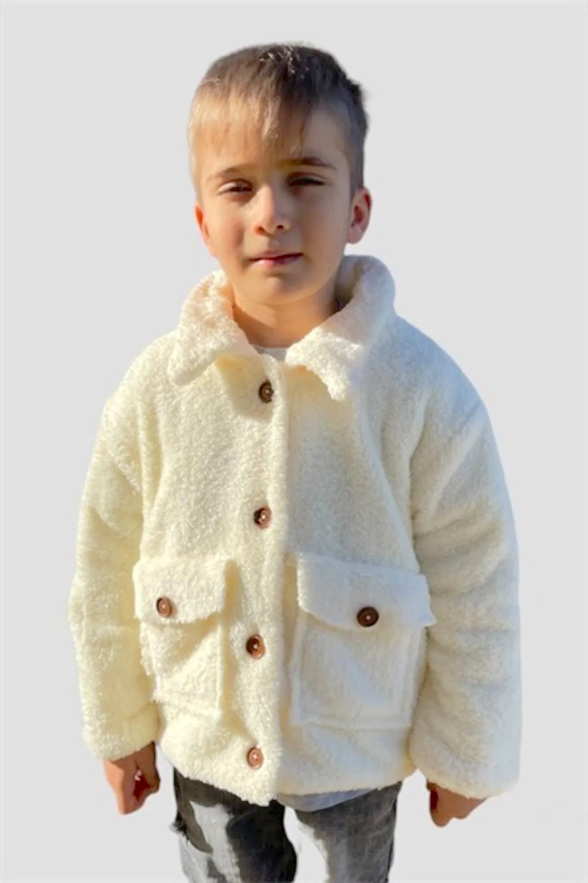 gumbuloy X İpek Atlas Erkek Bebek Çocuk Peluş Mont fotoğrafı 2 (önizleme)