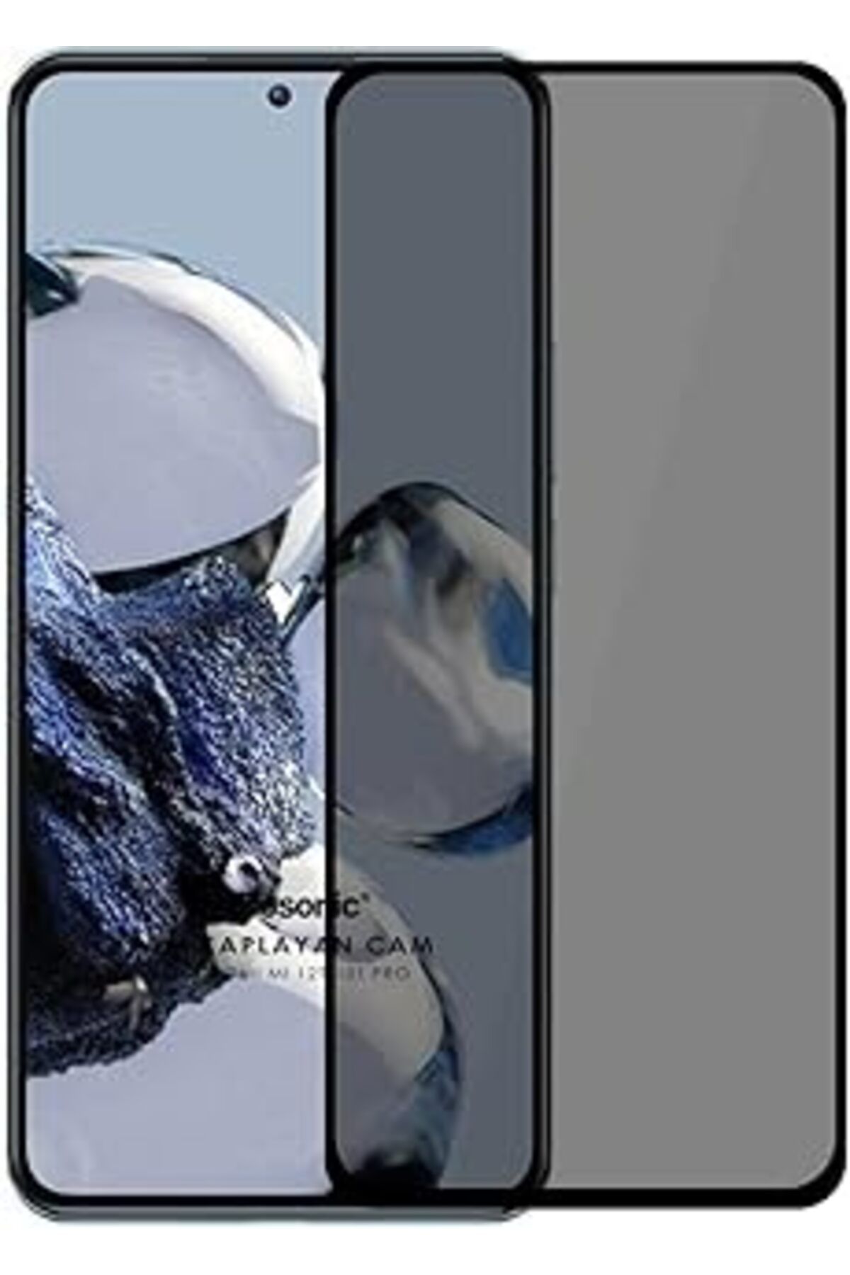 Hepta Collection Mi 12T Pro Privacy 5D Gizlilik Filtreli Cam Ekran Koruyucu Siyah