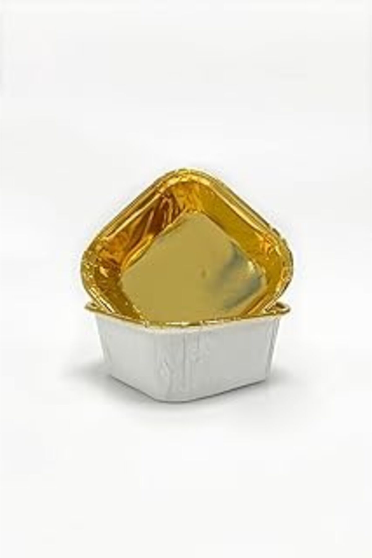 Pazarcan Trend Hediye Sepeti 25'Li Kare Beyaz Gold Muffin Kek Kalıbı, Tatlı Kasesi, Airfryer Uyumlu