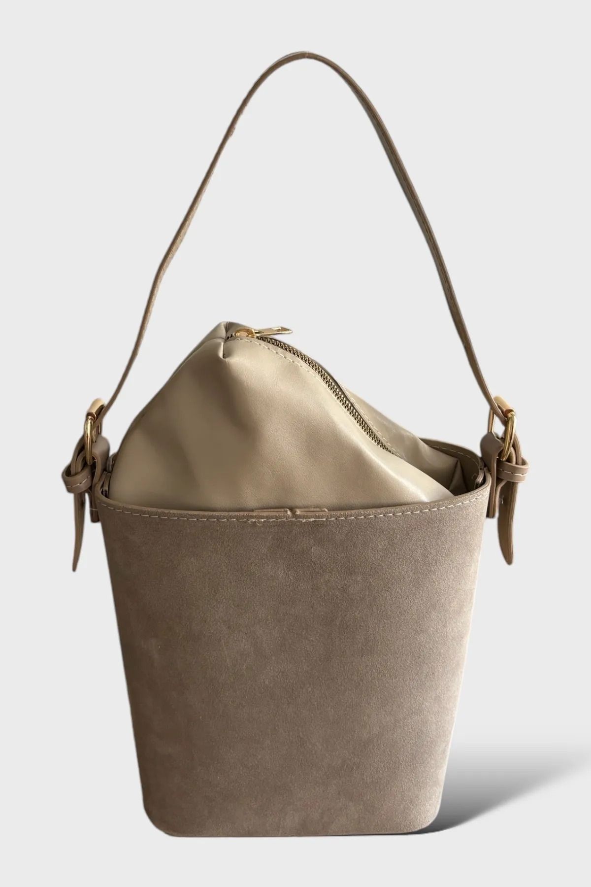 İKLİM LİFE-Suede Leather Puppy Women's Shoulder Bag 2