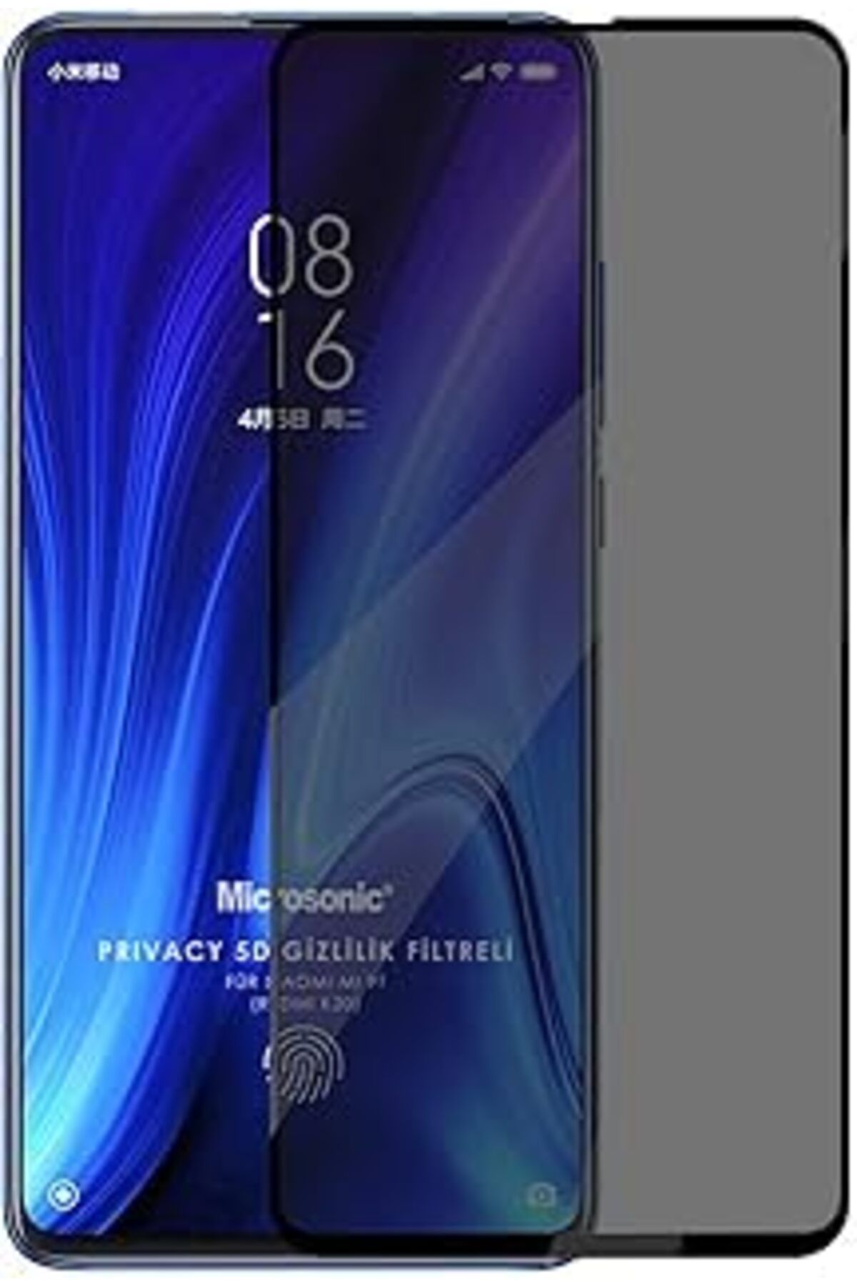 Pazarcan Microsonic Xiaomi Redmi K20 Privacy 5D Gizlilik Filtreli Cam Ekran Koruyucu Siyah
