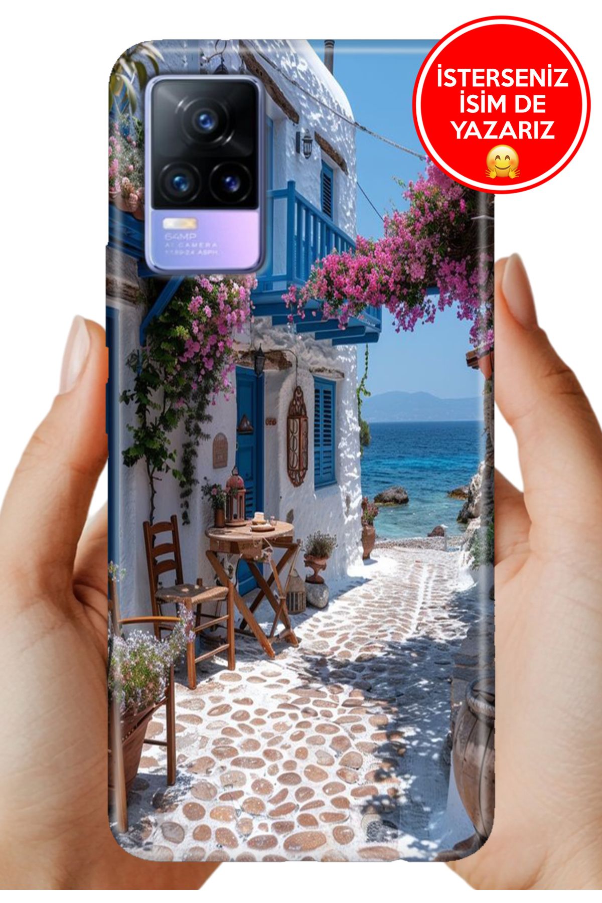 Cekuonline Vivo V21E Uyumlu Kılıf Cekuform Desenli Art Silikon Bodrumda Aşk
