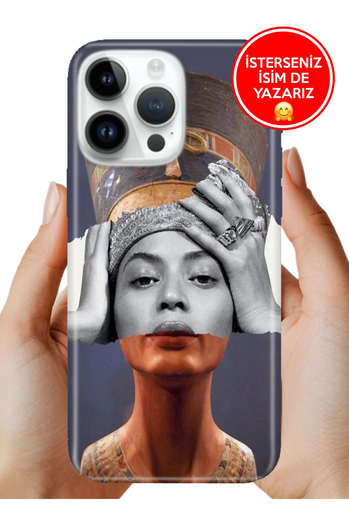 Cekuonline iPhone 14 Pro Kapak Kılıf UvBaskı Özel-Tasarım Silikon Art-Beyonce