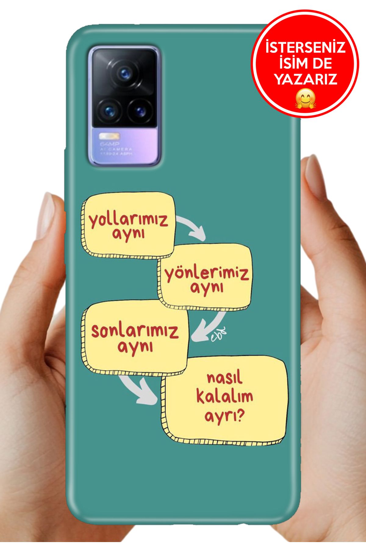 Cekuonline Vivo V21E Uyumlu Kılıf Cekuform Desenli Art Silikon Biz Aynıyız