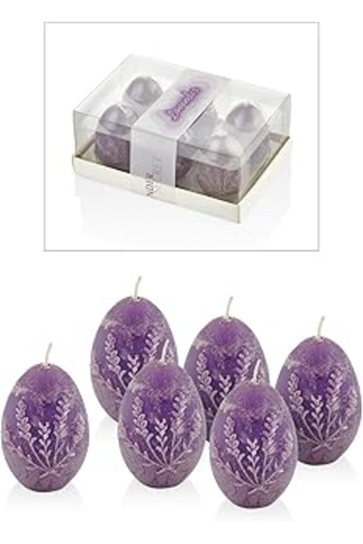 Qedii Setabianca Fun Candle Mum Tealight Kokulu Yumurta Lavanta 6Lı