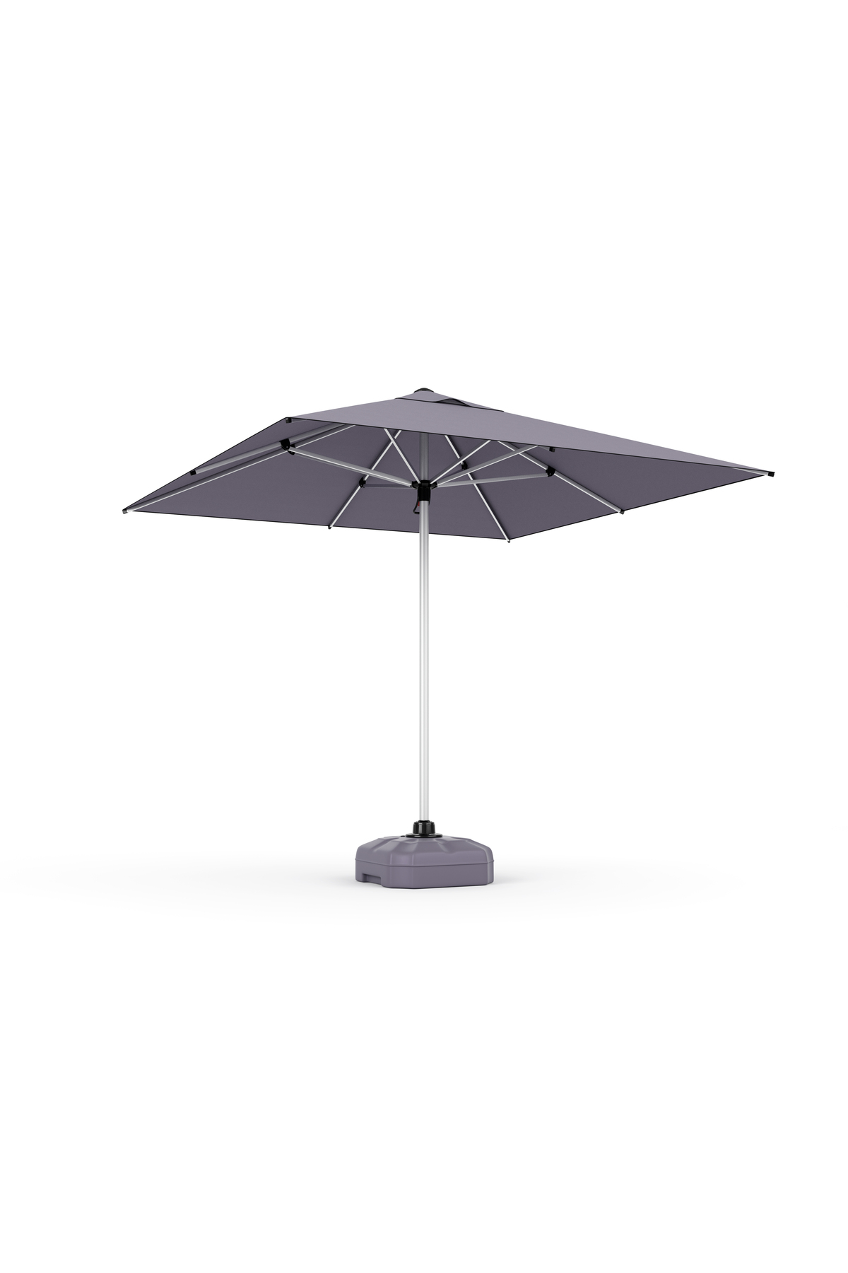 Tevalli Parasol's 250X250 Manuel Şemsiye Krom 70 Lt. Huge Gri