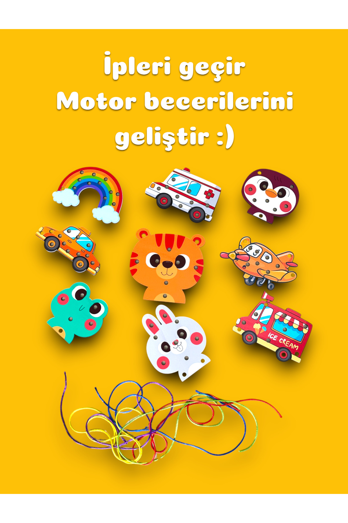 Karter İnovasyon İp Geçirme Oyunu,Montessori Ahşap İp Geçirme Oyunu,Eğlenceli Motor Beceri Oyuncağı fotoğrafı 7 (önizleme)