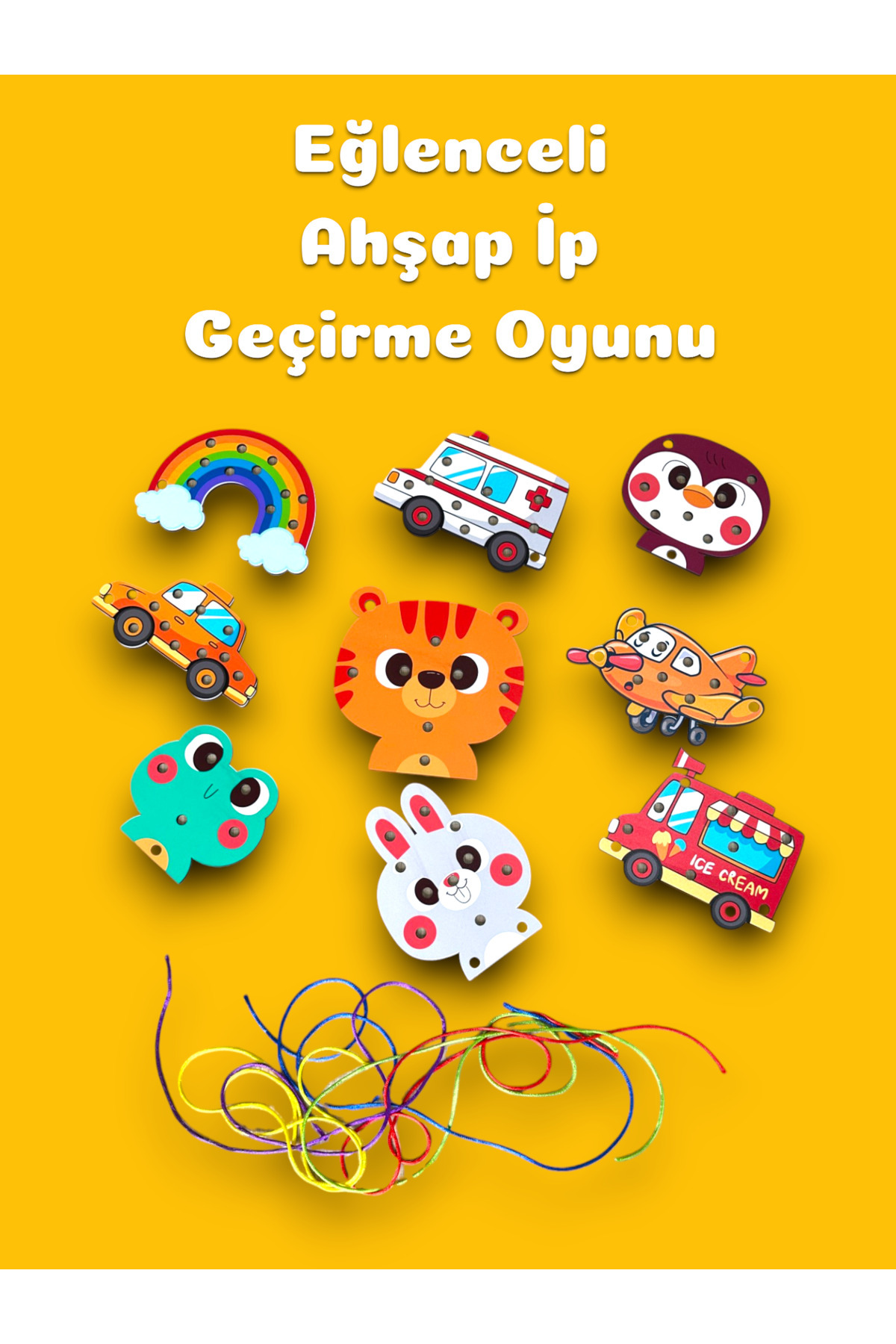 Karter İnovasyon İp Geçirme Oyunu,Montessori Ahşap İp Geçirme Oyunu,Eğlenceli Motor Beceri Oyuncağı fotoğrafı 5 (önizleme)