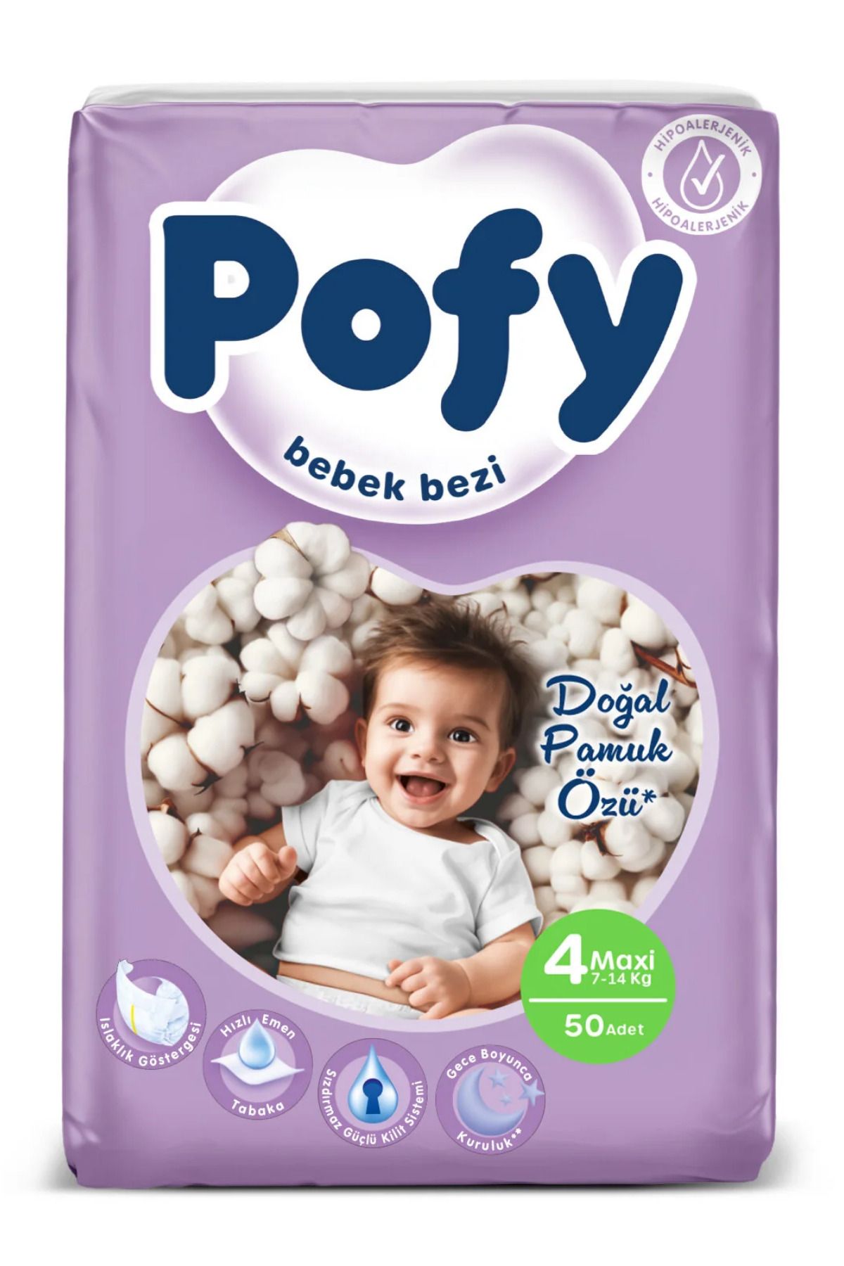 Pofy Maxi 4 Numara Bebek Bezi 7-14 kg 50 Adet