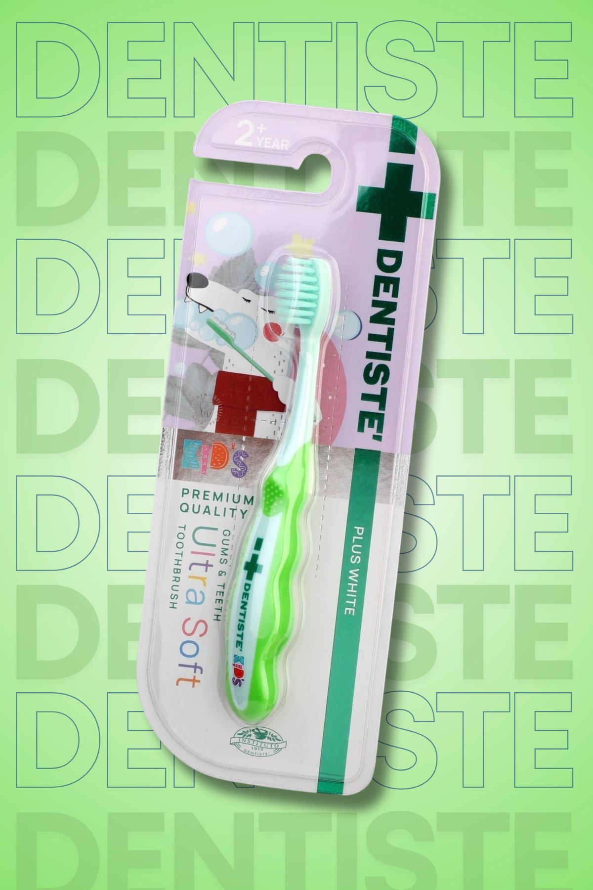 Dentiste-Green and Turquoise Kids Toothbrush 7