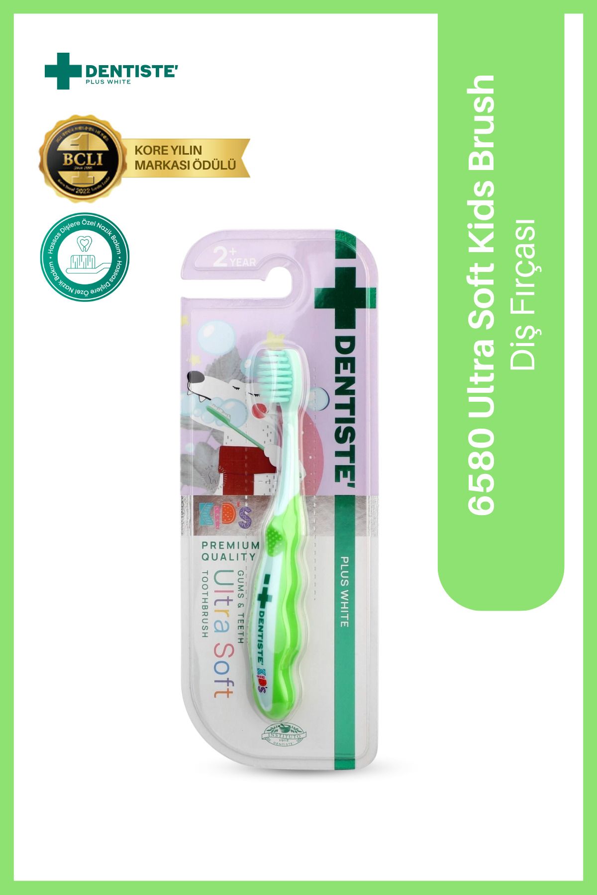 Dentiste-Green and Turquoise Kids Toothbrush 1