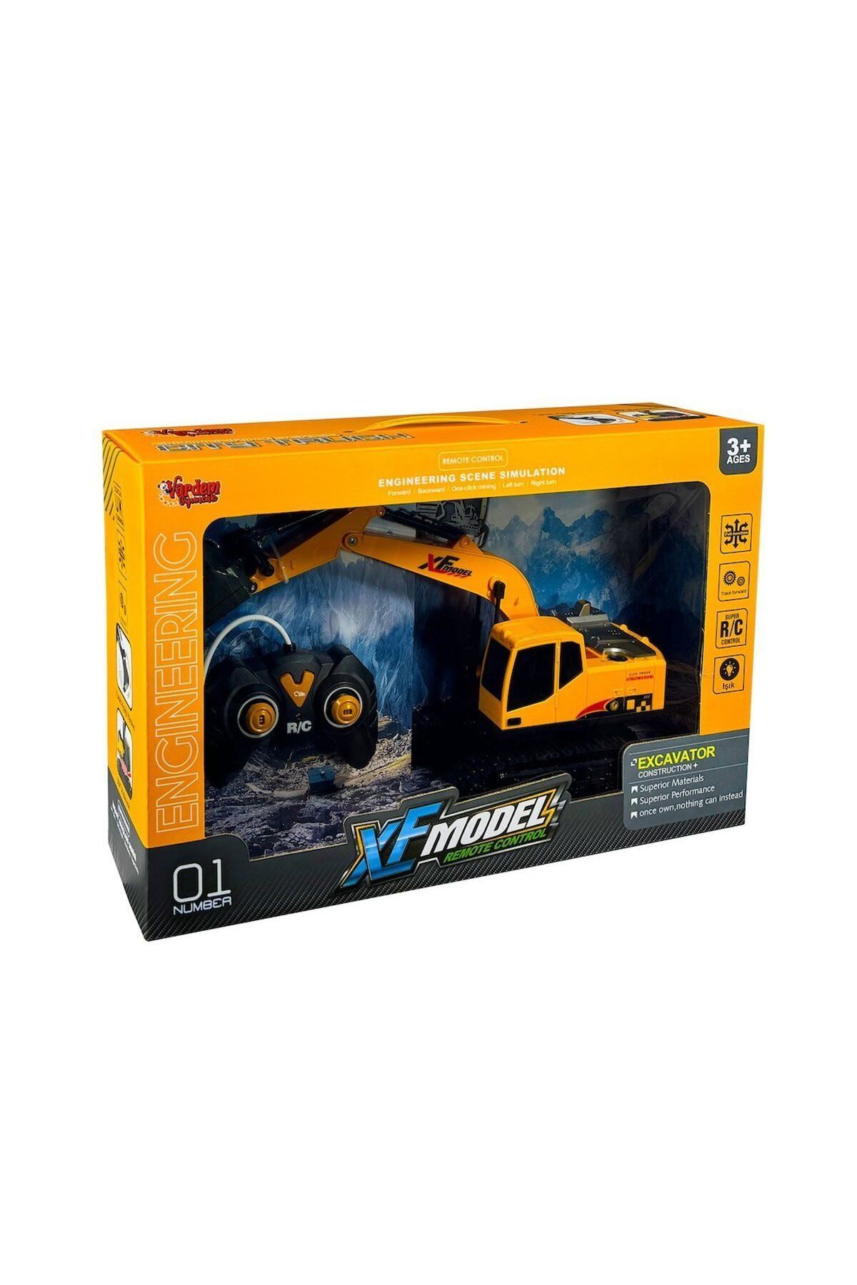 Easy Tedarik XFG-789-410B Uzaktan Kumandalı Full Fonksiyon Şarjlı XFModel Kazıcı (Metal Kepçe)