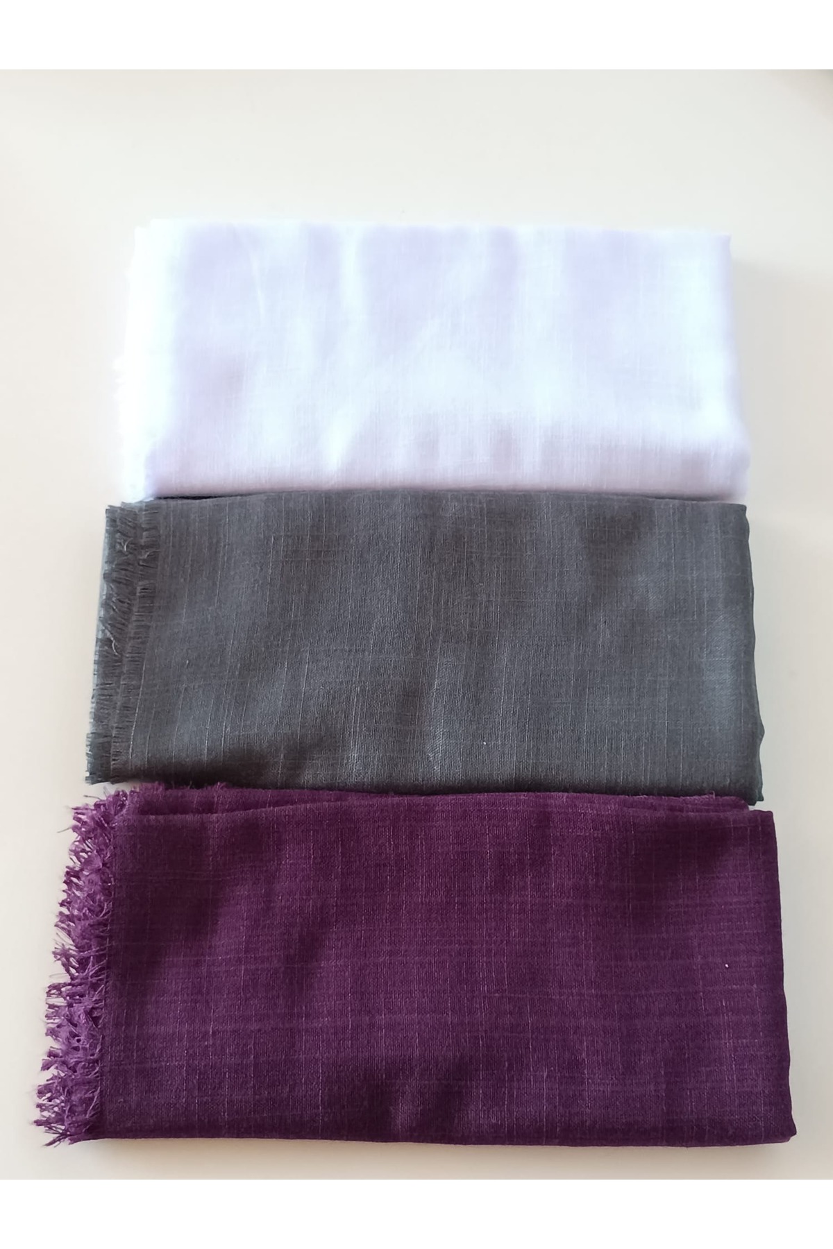 Hijab 3-Piece Flamed Cotton Writing Scarf 100x100cm