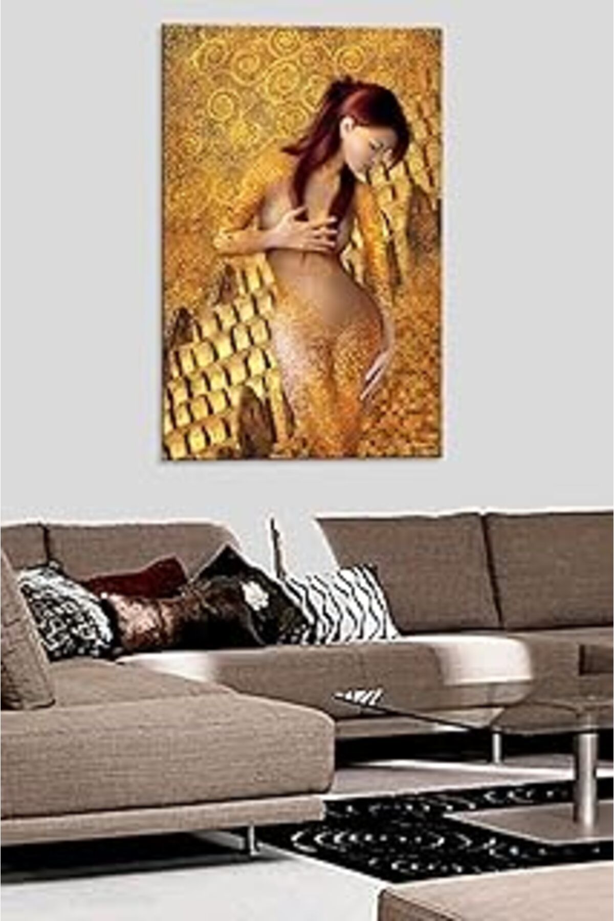 Pazarcan Talya Kanvas Tablo. Nü Retro Sürreal Soyut Vintage Sprüel Klasik Modern Canvas Nu Tablosu 60X40 No-