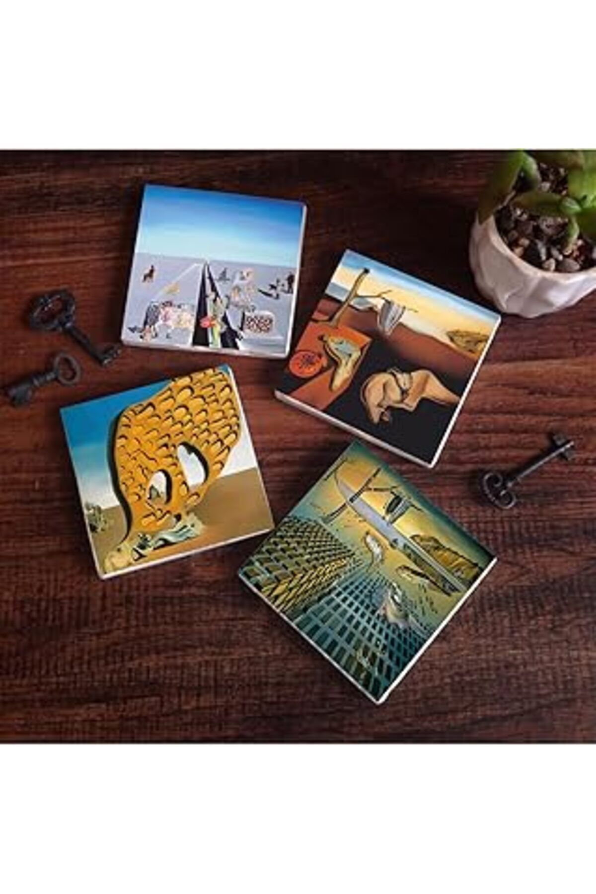 Hepta Collection Pinecone Dalí Belleğin Azmi, Belleğin Azmi Dağılışı, Arzunun Gizemi, Baharın İlk Günleri Taş Bardak