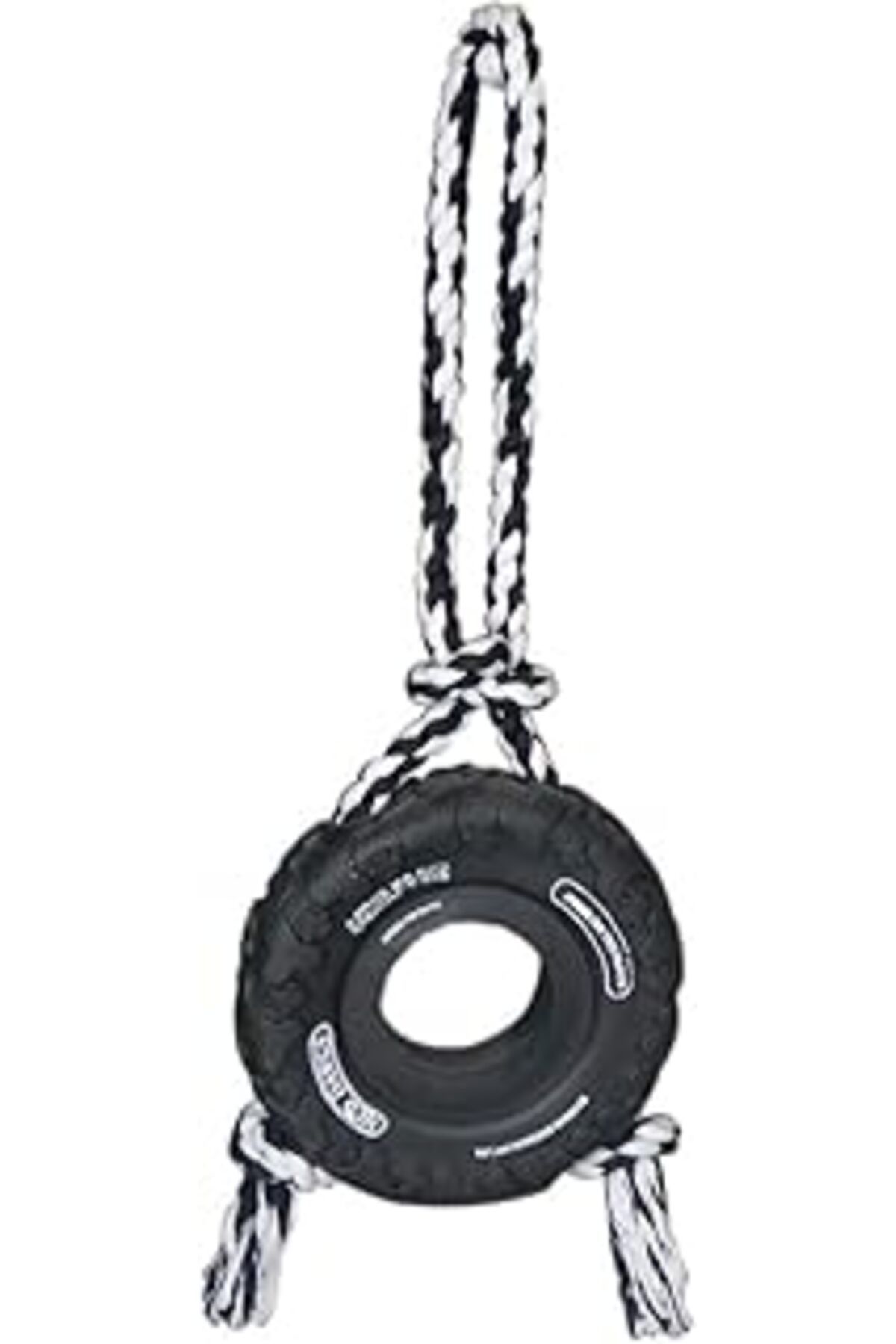Mu Art Eastland 503068 Evcil Hayvan Oyuncağı, İpli Tekerlek, Siyah, 18.5 Cm