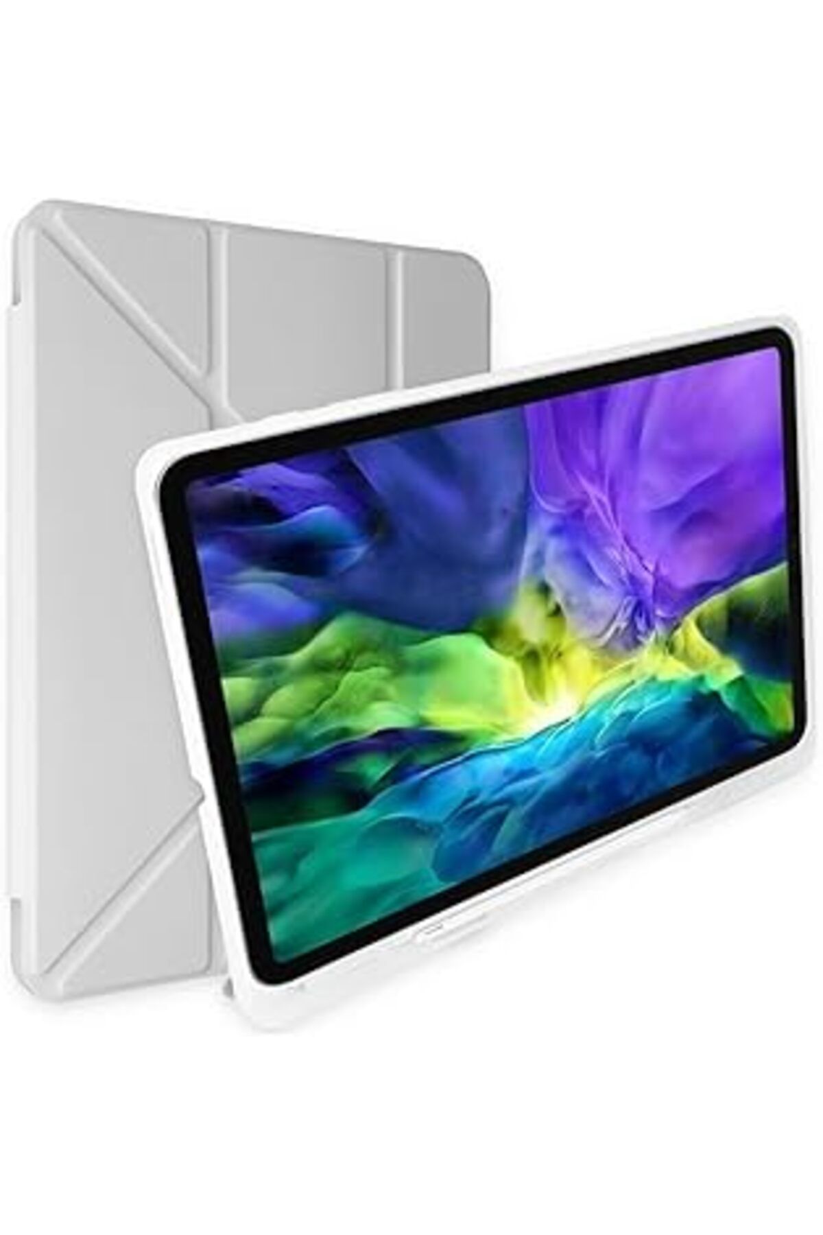 Mu Art Kılıf Y Smart Cover Standlı Uyku Modlu Kalem Yerli Mars Kapak Gri Galaxy Tab S8 Plus X800 X806 Tab