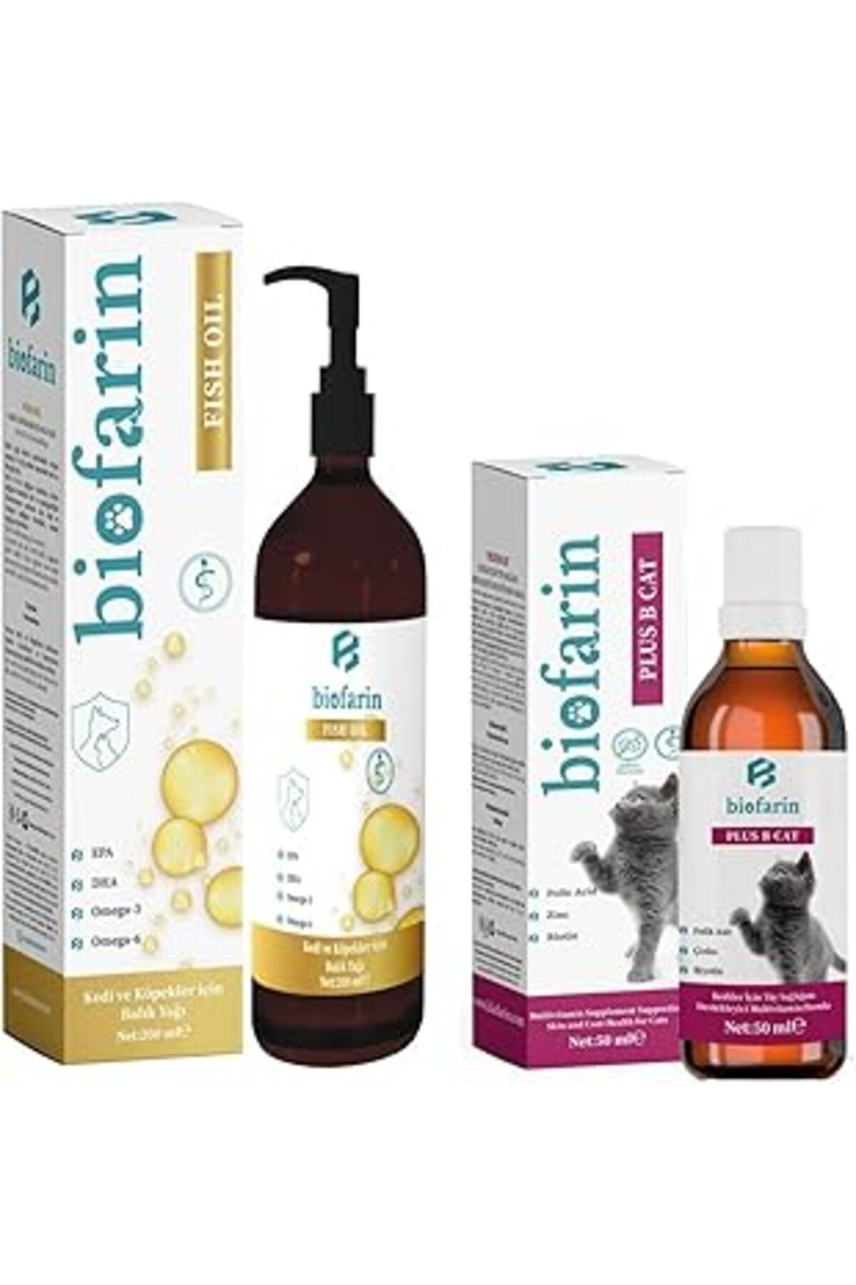 robotrend Biofarin Fish Oil 200 Ml Kedi Ve Köpekler Için Balık - Somon Yağı Ve Kedi Tüy Sağlığı Damlası 50 Ml